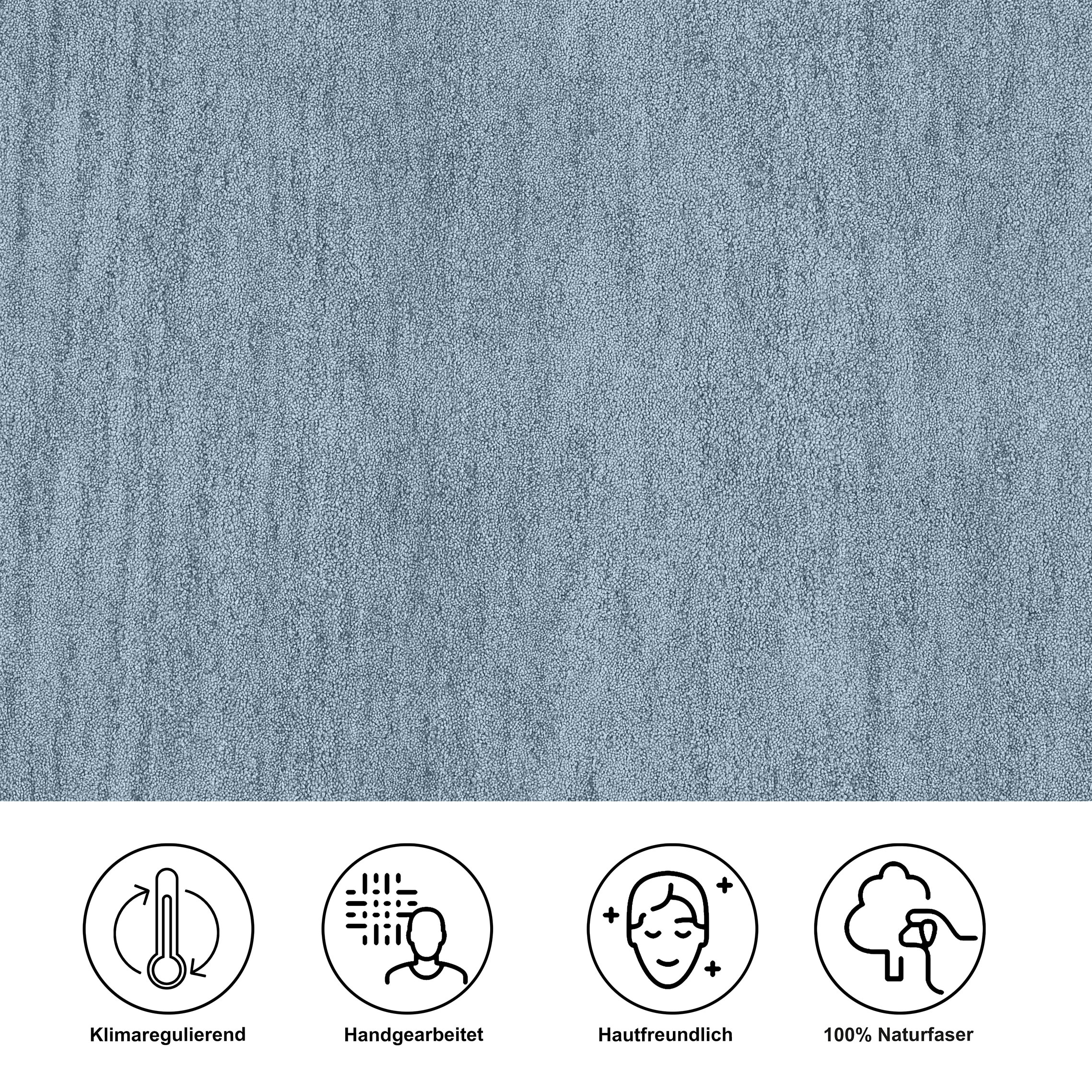 THEKO Bettumrandung »Gabbeh Uni, Handweb Teppich, meliert, reine Wolle« Höhe 14 mm 3 Stk. tlg. Bettvorleger, Uni-Farben, handgewebt, Läufer-Set, Schlafzimmer