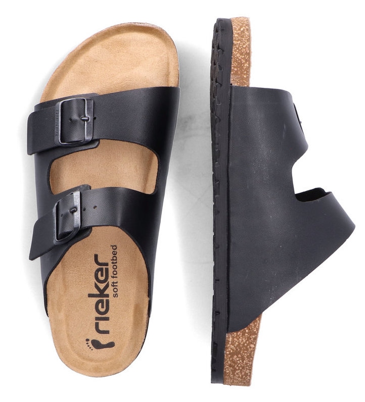 Rieker Pantolette, Sommerschuh, Schlappen, Hausschuh, mit zwei Schnallenverschlüsse