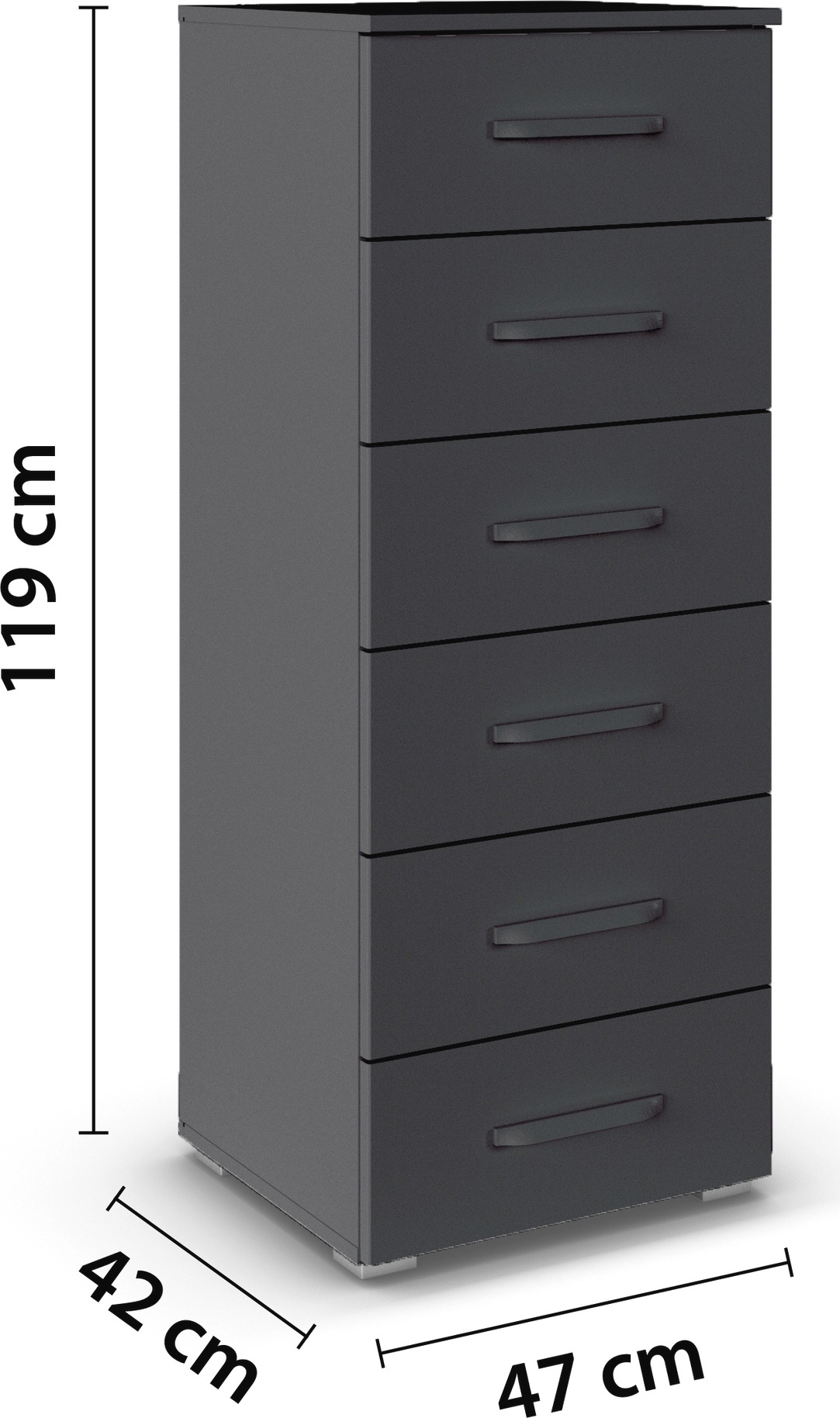 rauch Schubkastenkommode »Prandon B«, mit 6 Schubladen, Metallgriffe