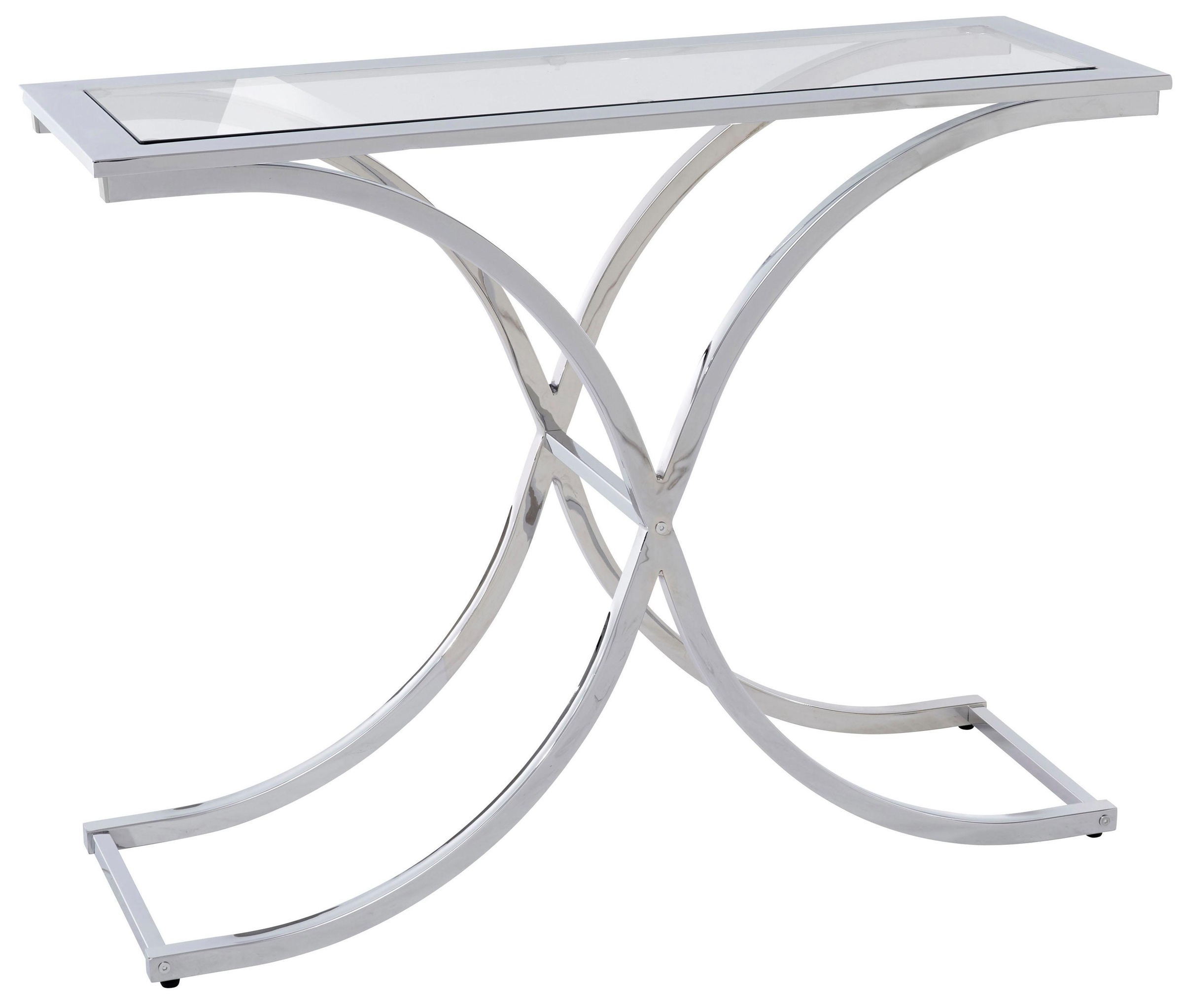 Guido Maria Kretschmer Home&Living Beistelltisch »Ballum, TOPSELLER!«, mit modernem Chromgestell und einer Glasplatte, Breite 100 cm