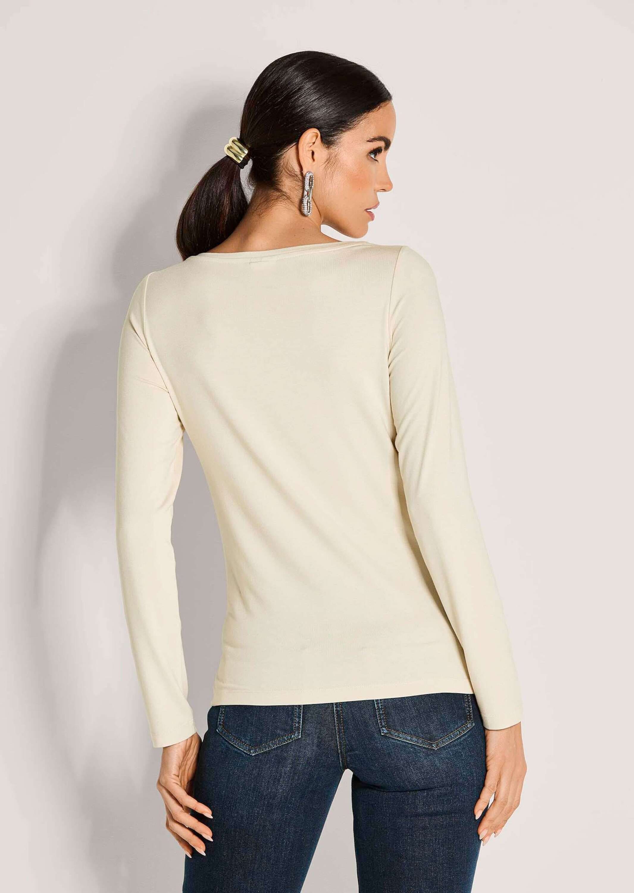 MADELEINE Langarmshirt »Blusenshirt Glamouröses Oberteil mit Straßakzenten«
