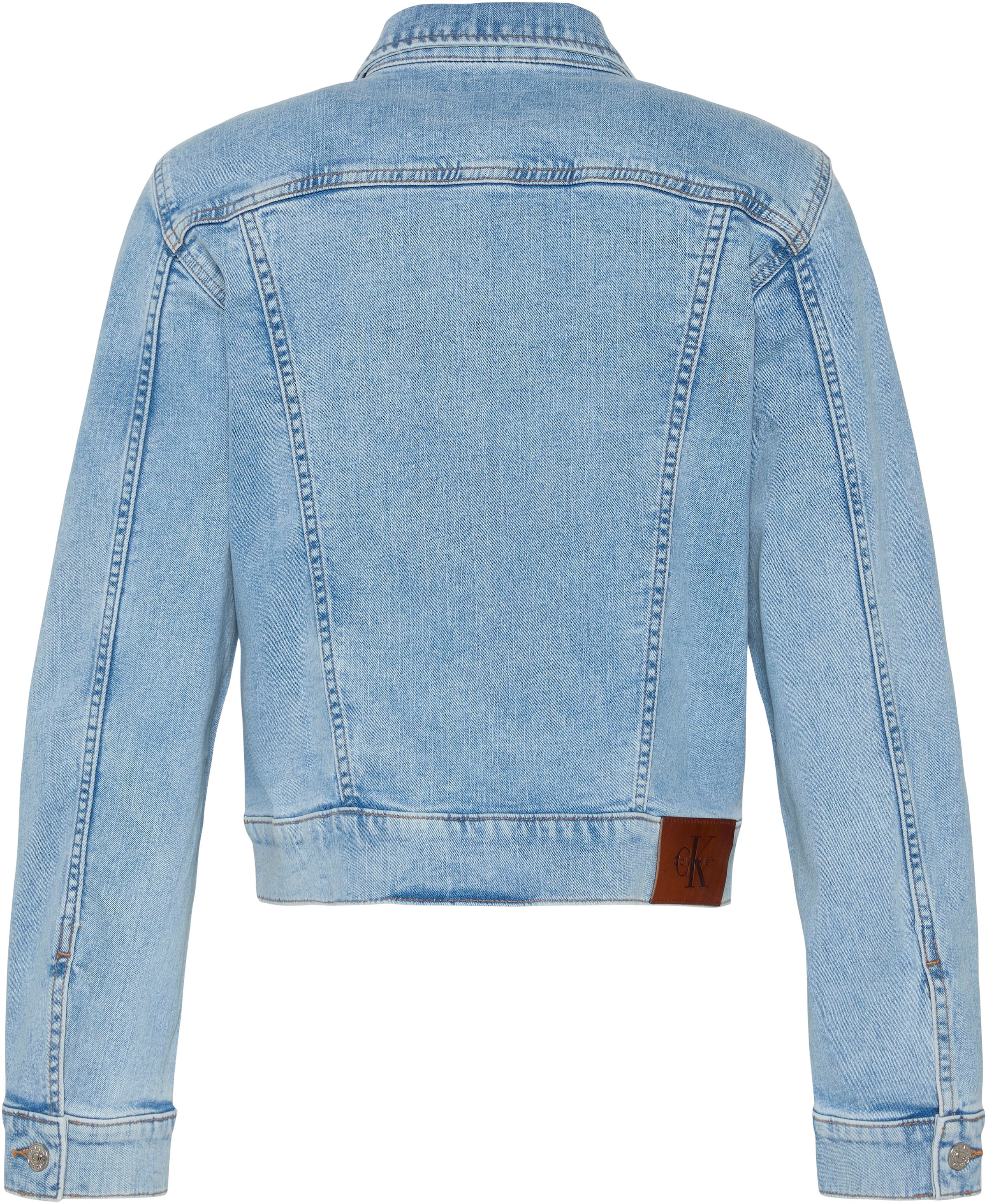 Calvin Klein Jeans Jeansjacke »CLASSIC TRUCKER COASTAL LIGHT« ohne Kapuze Regular fit mit Rundhalsausschnitt