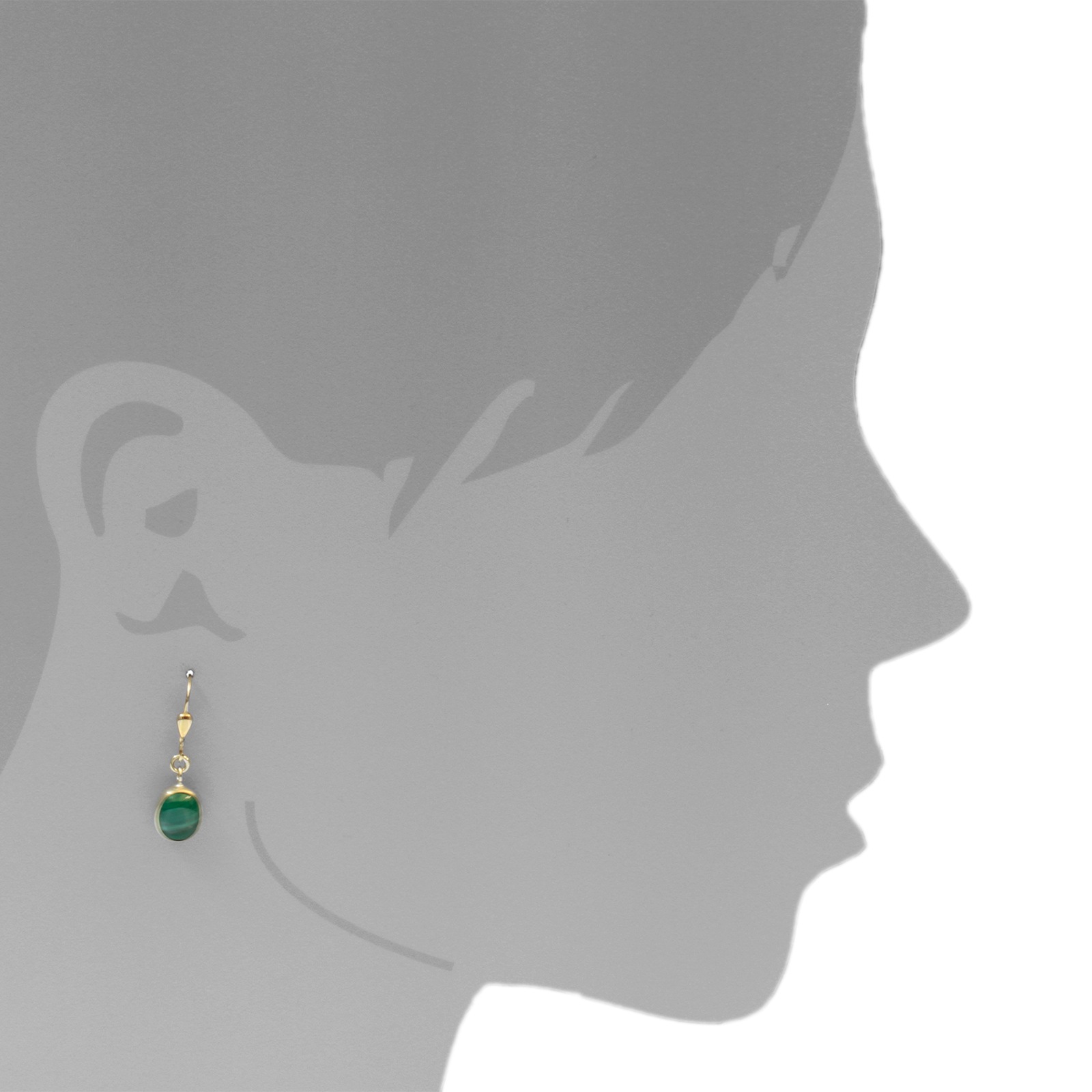 OSTSEE-SCHMUCK Paar Ohrhänger »- Classic 10x8 mm - Gold 333/000 - Malachit«