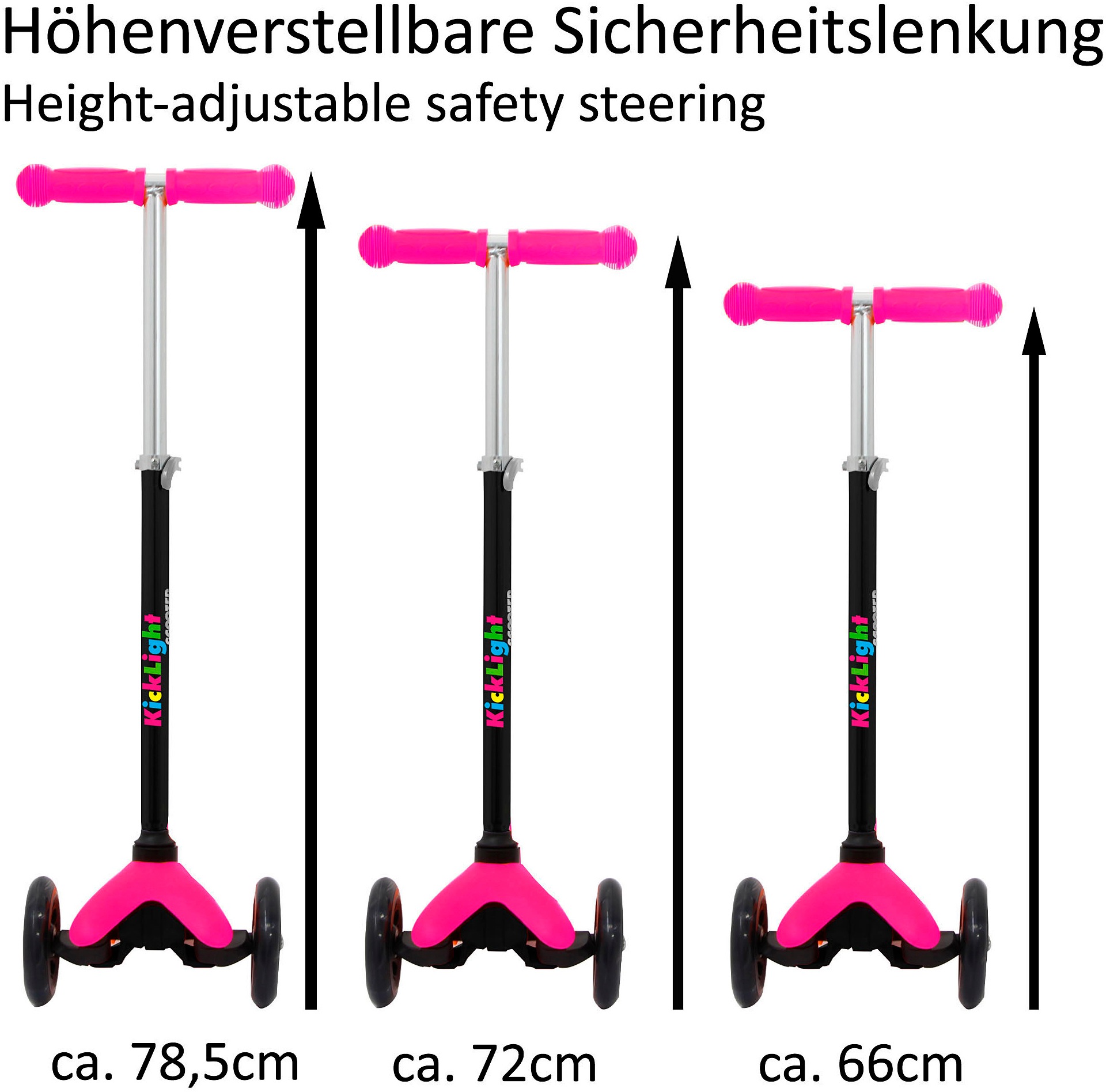 Jamara Dreiradscooter »KickLight«, mit LED-Rädern