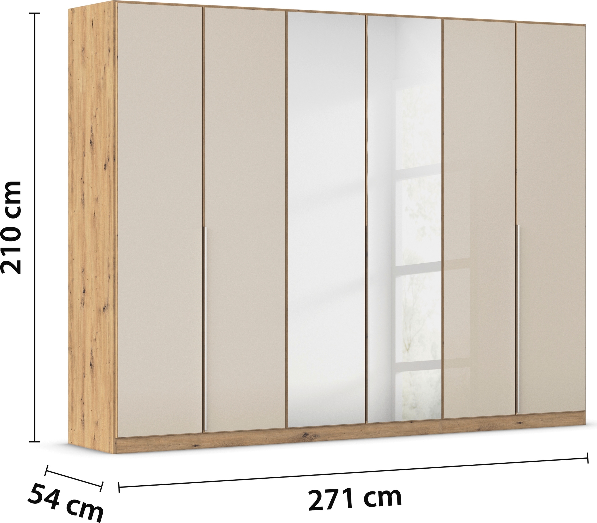 rauch Drehtürenschrank »Kleiderschrank Kleiderschränke Schrank Garderobe AGORDO mit Glasfront«, durchdachte Innenausstattung, in 6 Breiten und 2 Höhen MADE IN GERMANY