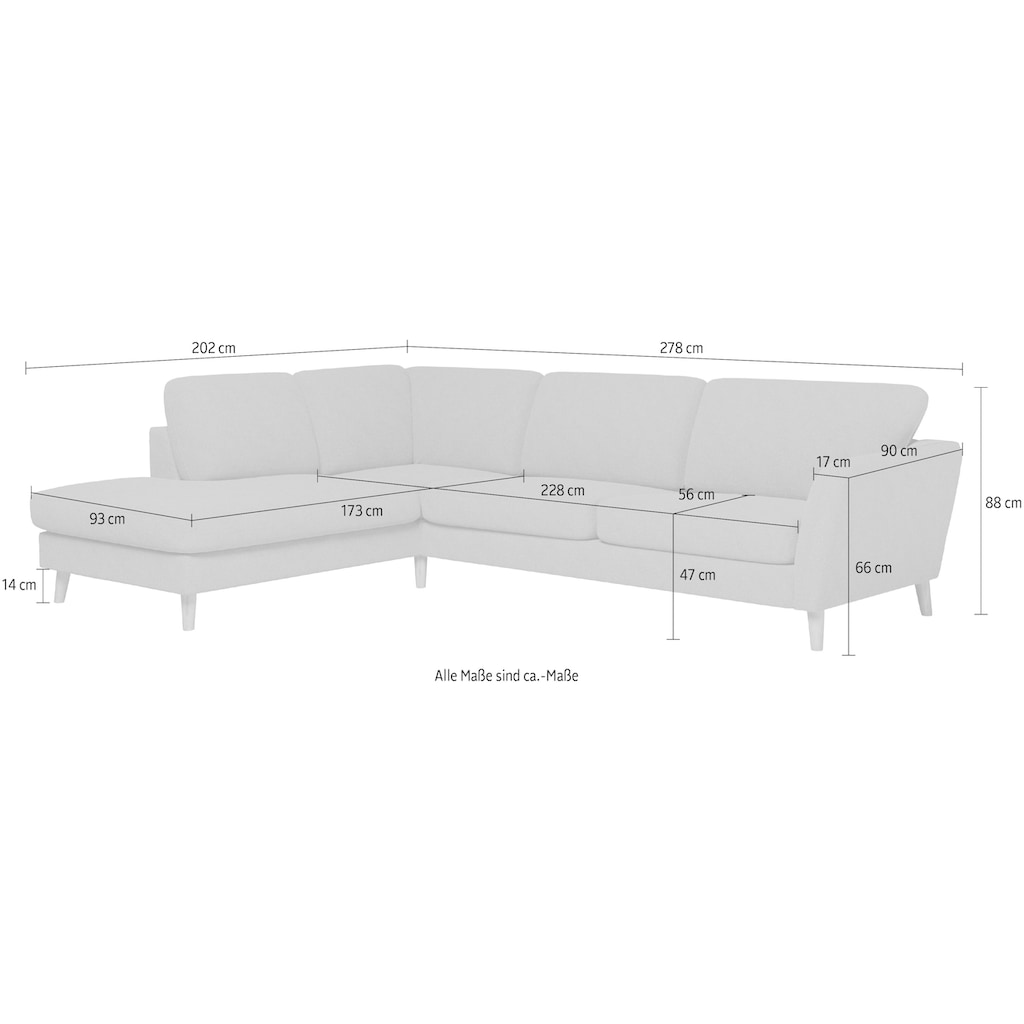 Home affaire Ecksofa »MARSEILLE 278/202 cm, Ottomane rechts/links wählbar«