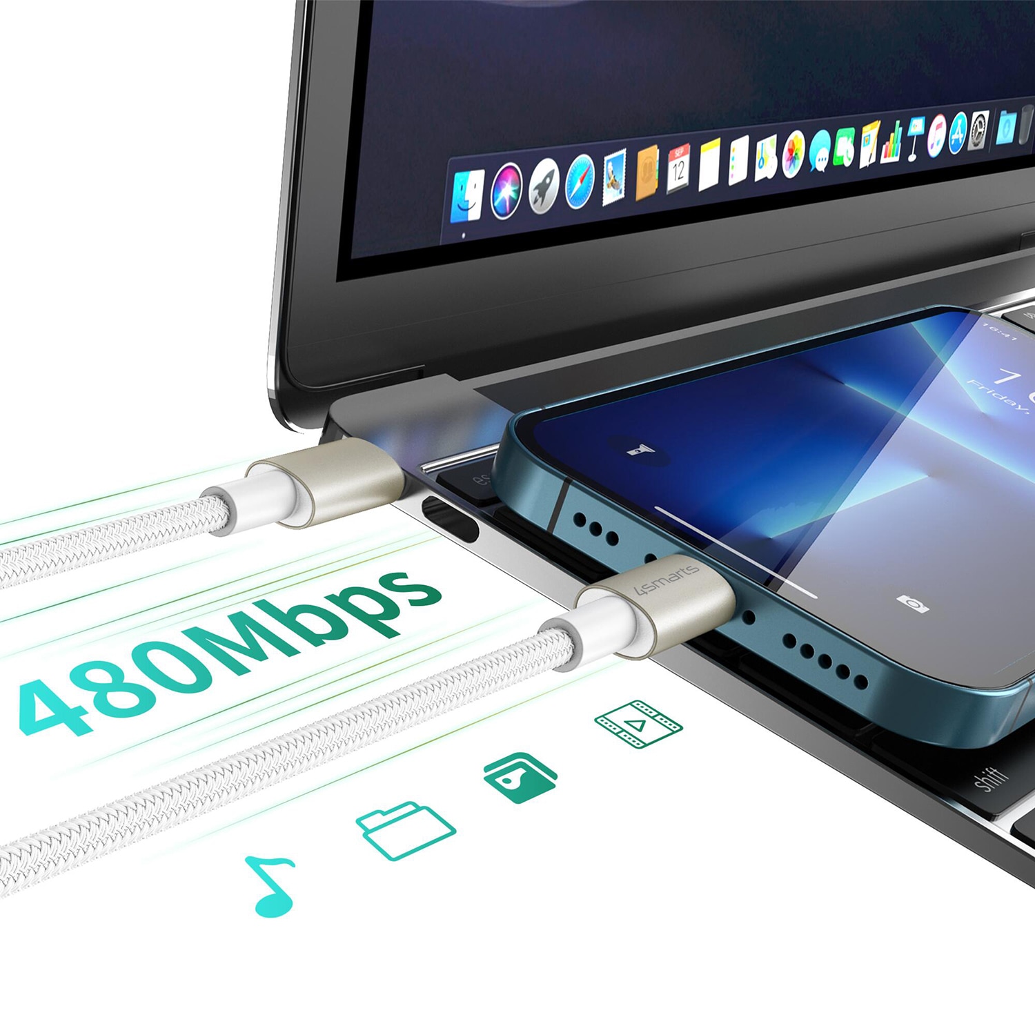 4smarts USB-Kabel »USB-C zu USB-C Kabel PremiumCord 60W 3er Set«, USB Typ C, 300 cm, für Samsung Galaxy, Google Pixel