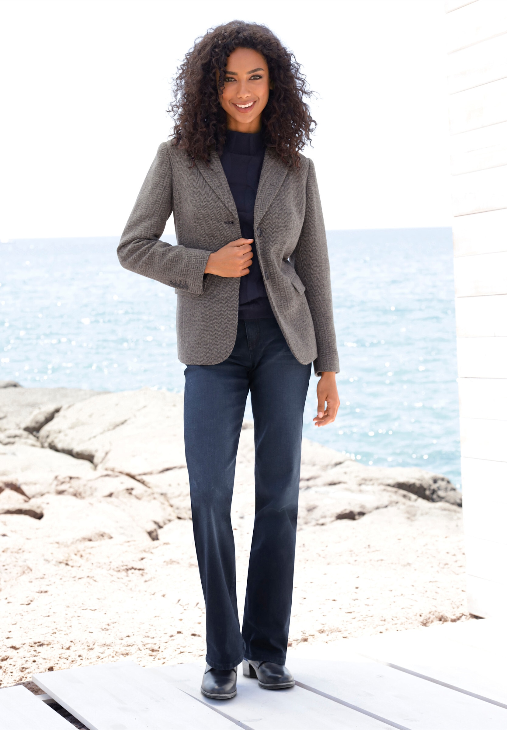 heine Blusenblazer »Blazer Blazer mit Fischgrat-Muster«