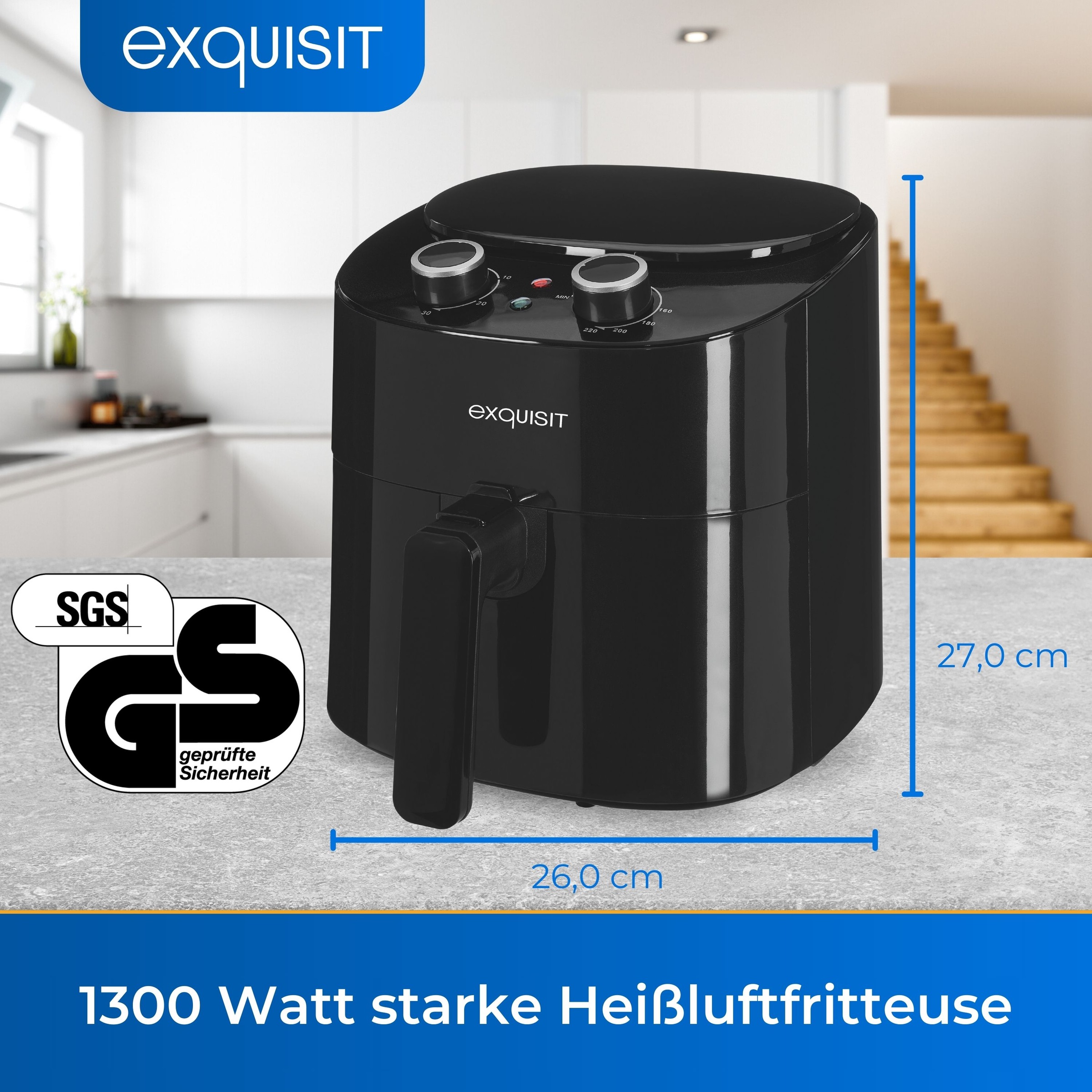 exquisit Heißluftfritteuse »FR 6502 sw«, 1300 W