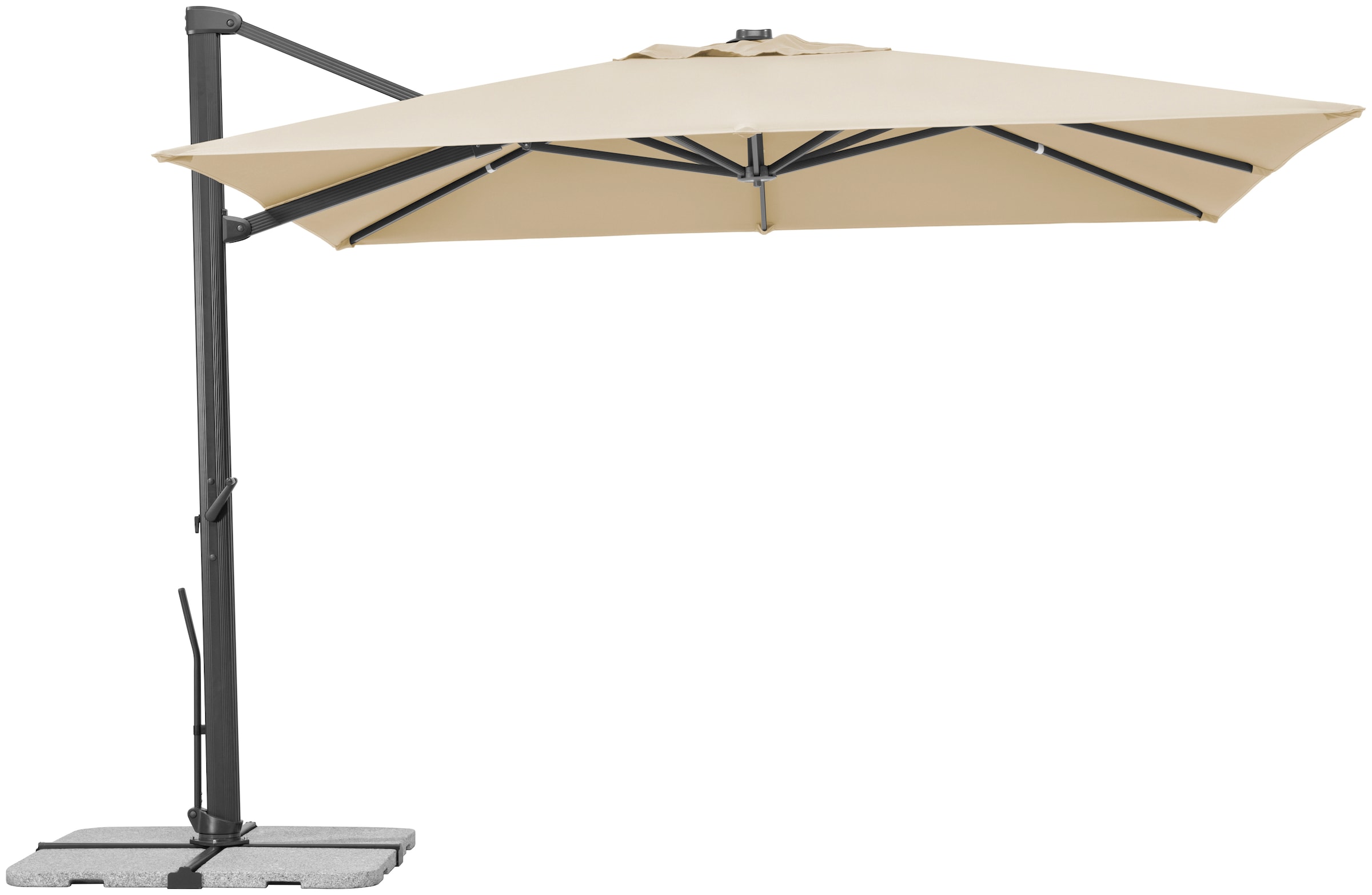 Schneider Schirme Ampelschirm »Rhodos Smart« BxL: 300x300 cm, Alu/Polyester, inkl. Plattenständer/Schutzhülle