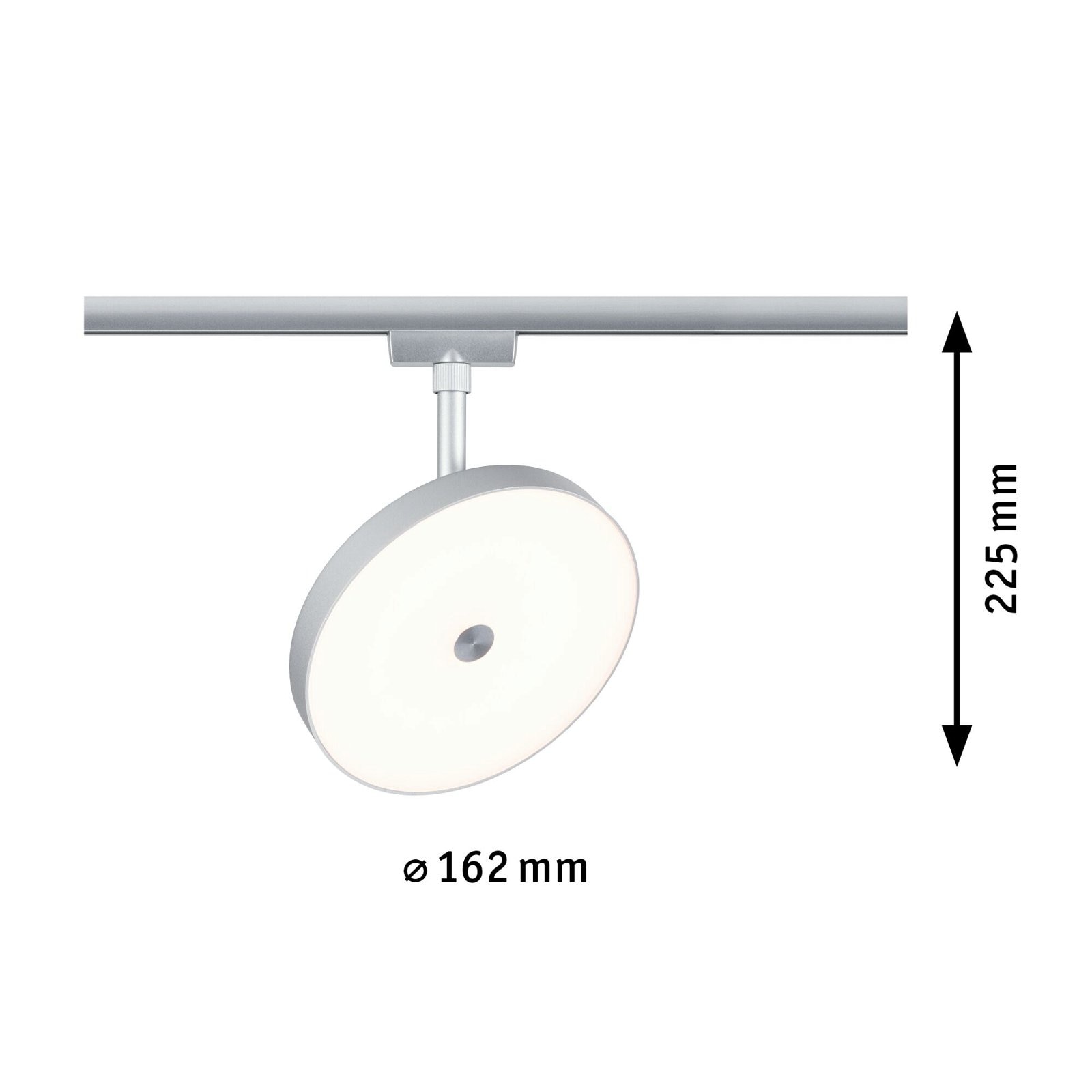 Paulmann Schienensystem-Leuchten »URail Schienenspot Hildor 850lm 15W 3000K 230V Chrom matt« LED-Modul Warmweiß 3-Step-Dimmbar