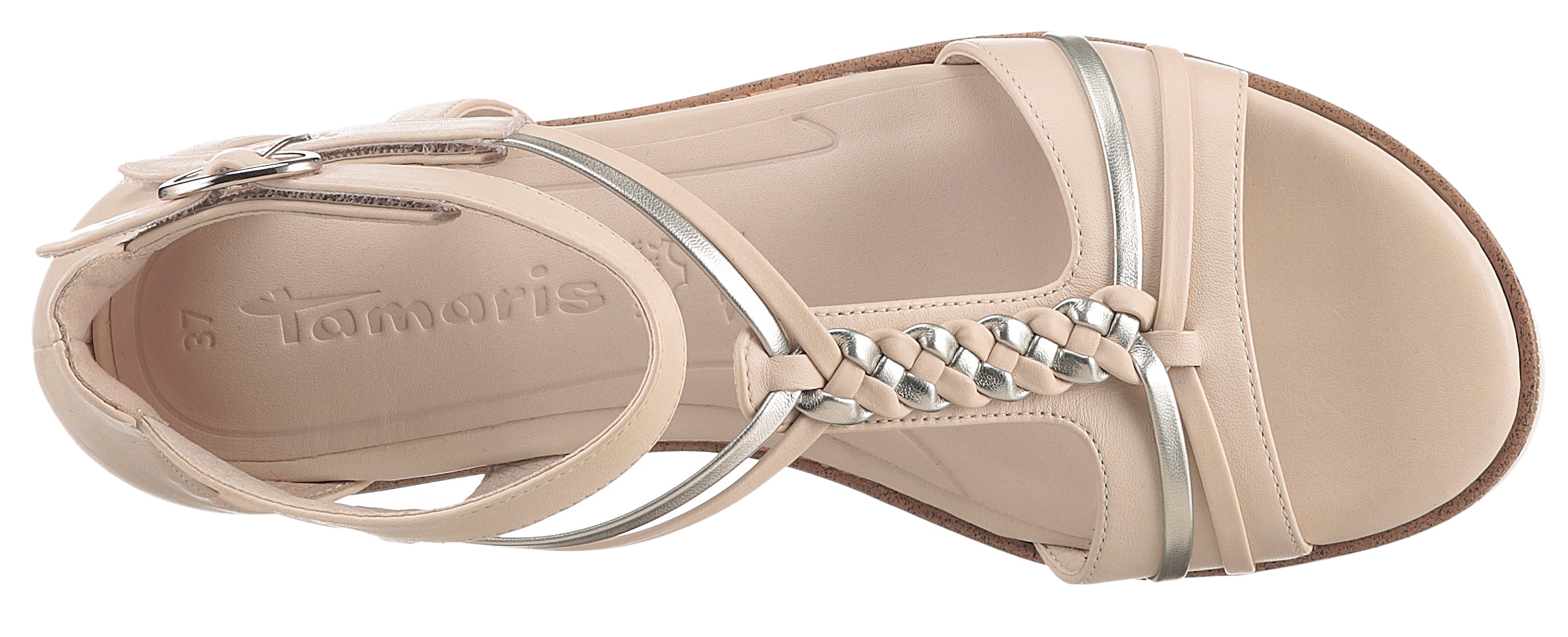 Tamaris Keilsandalette  , Riemchensandale, Sommerschuh mit Flechtriemchen