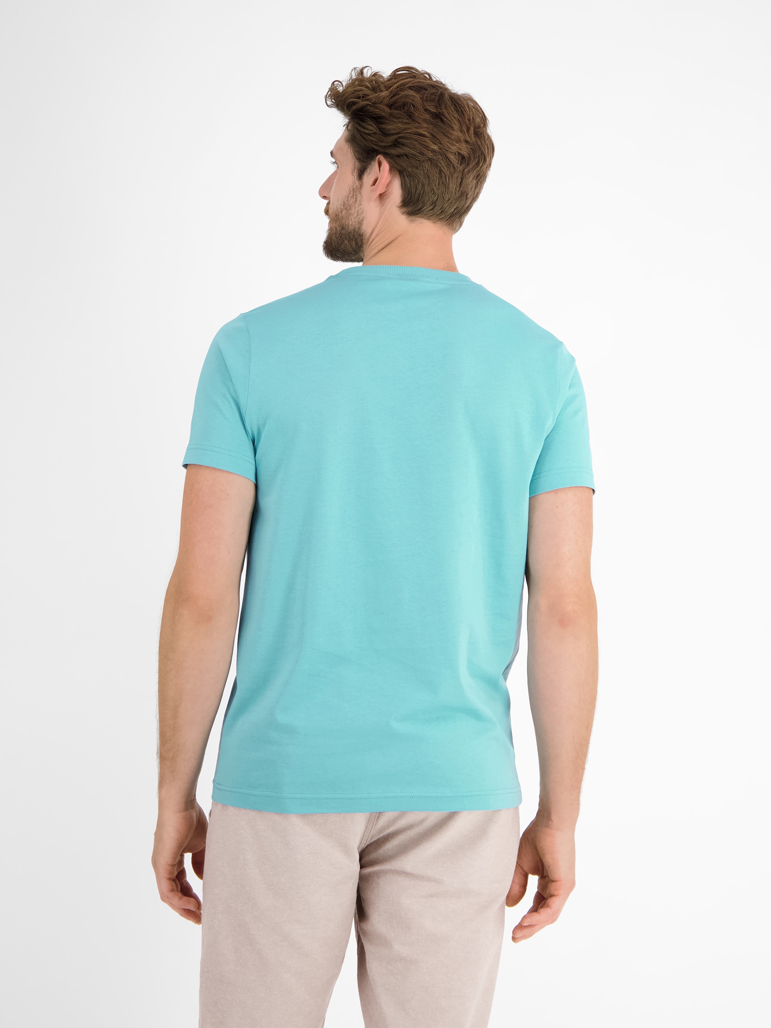 LERROS T-Shirt »LERROS Unifarbenes T-Shirt mit Print«