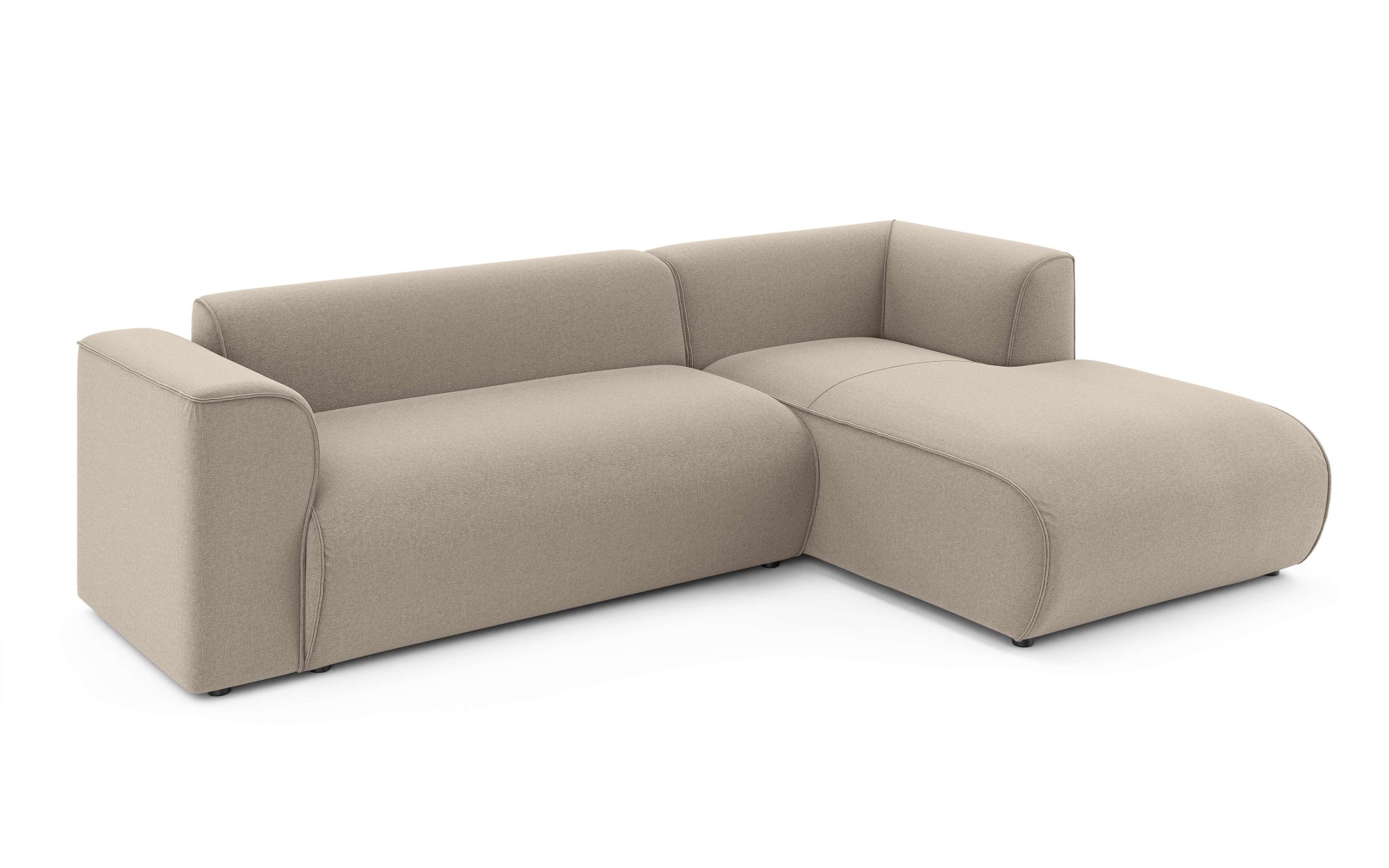 INOSIGN Ecksofa »MERID L-Form (257 cm), zeitlos & stilvolles Design,«, Aufwendig gepolstert, in Cord, Chenille und Struktur