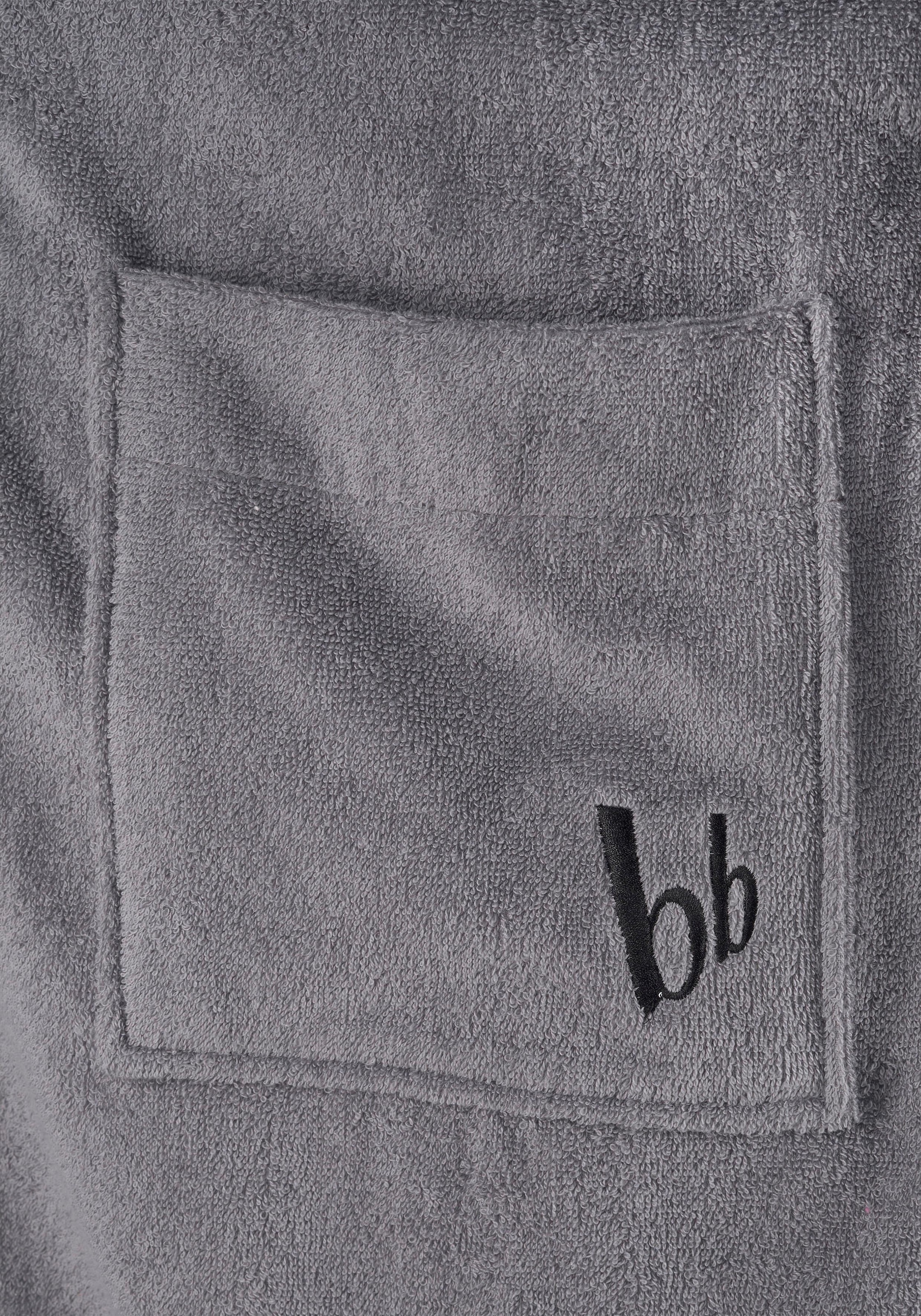 Bruno Banani Unisex-Bademantel »Robby, ideal für Sauna & Spa, Hotelbademantel, Morgenmantel«, (1 St.), Damen & Herren Bademäntel, Baumwolle, mit Taschen, Reise, Sauna, S-3XL