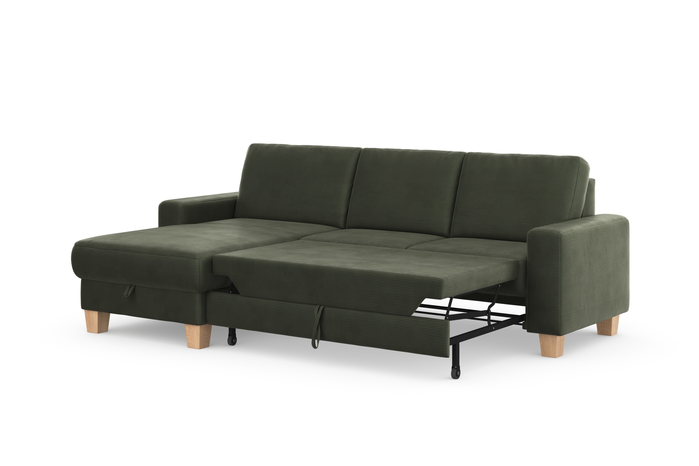 Home affaire Ecksofa »Summer L-Form«, mit Recamiere, mit oder ohne Bettfunktion und Bettkasten, Cord-Bezug