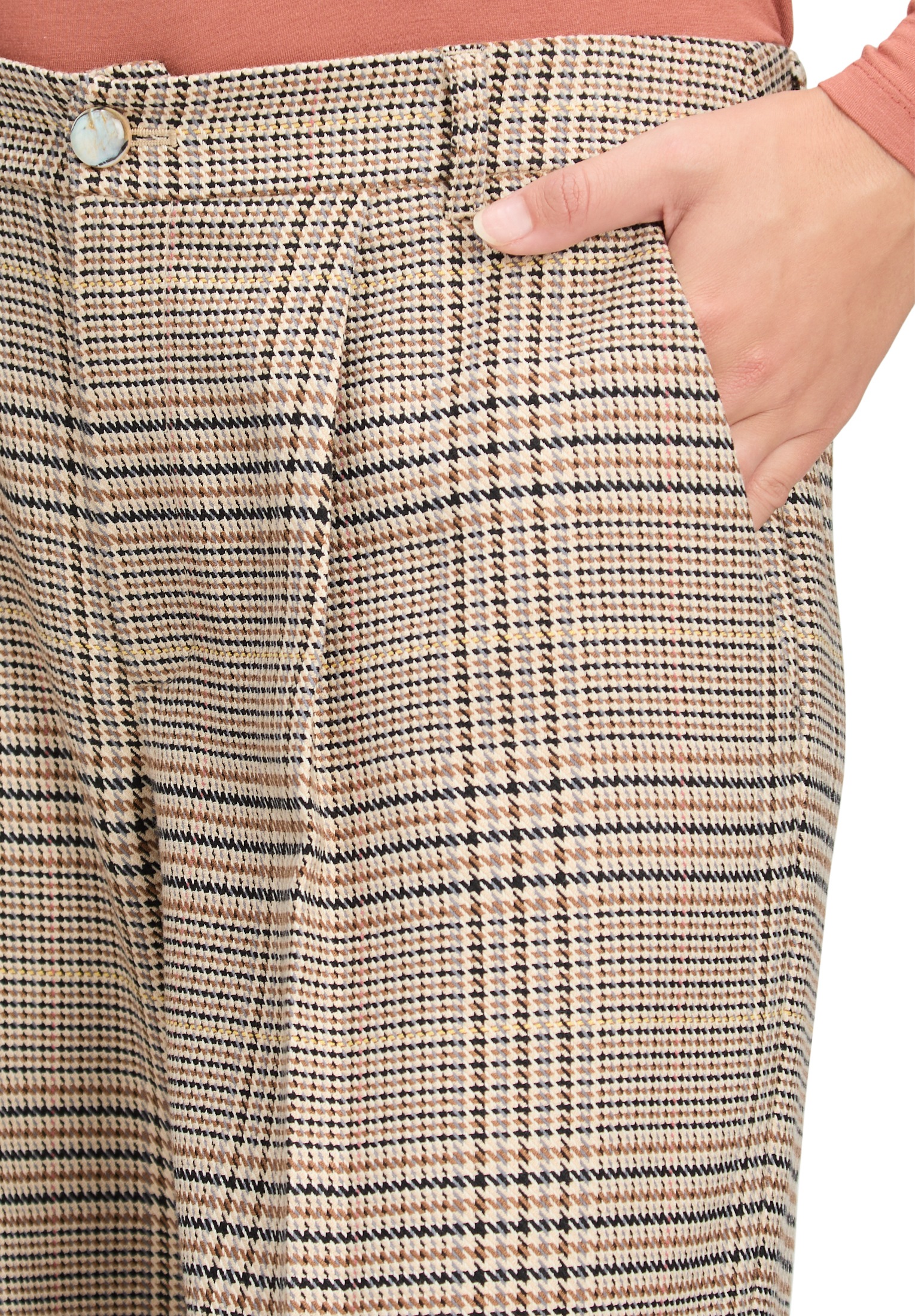 Cartoon Stoffhose »Karo-Hose mit Bundfalten«