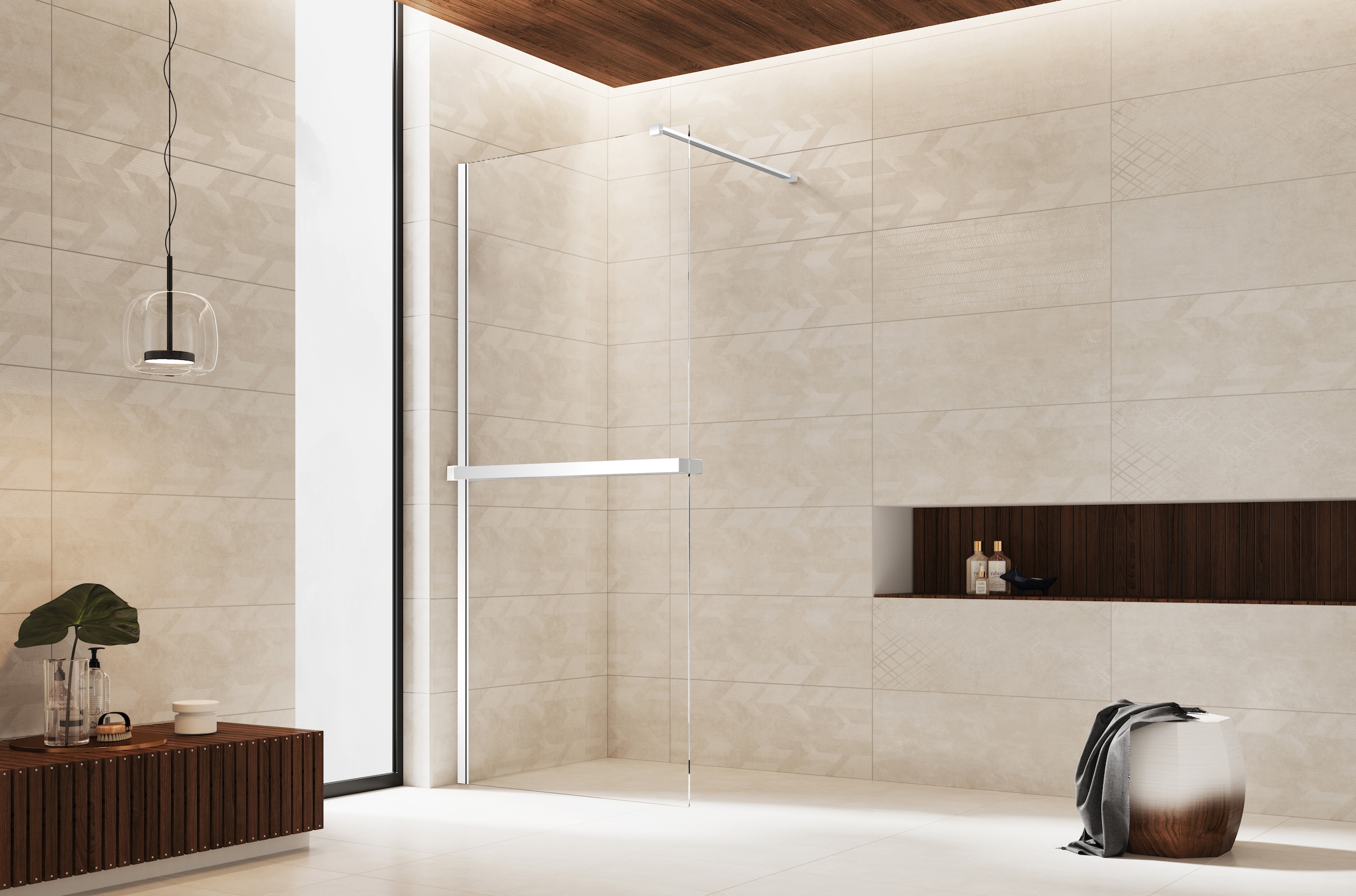 welltime Walk-in-Dusche »Trento Deluxe« 1 Stk. tlg. 8mm ESG und Antikalkversiegelung