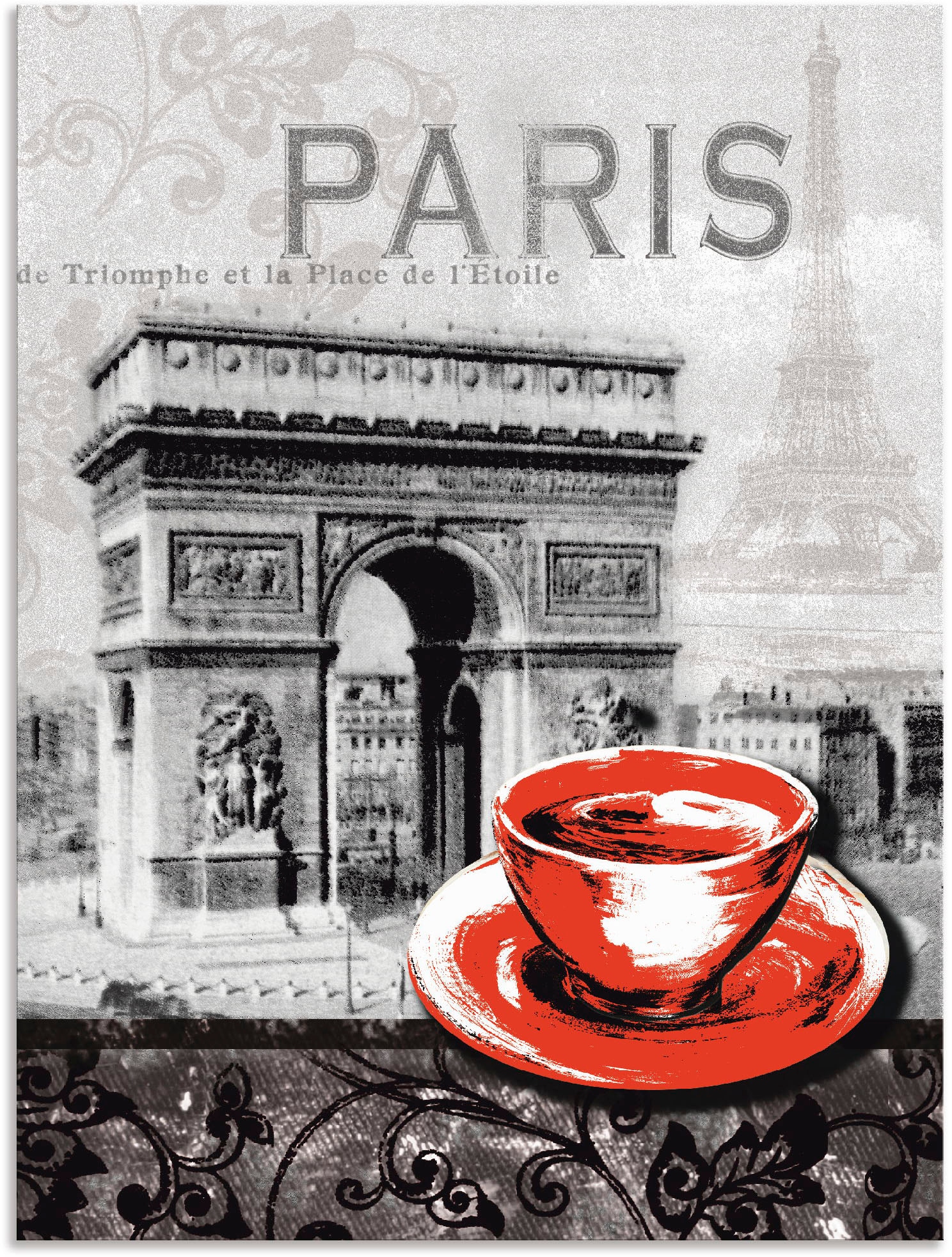 Artland Wandbild »Paris Größen als - Lait bequem (1 Café Milchkaffee«, Poster - in St.), Alubild, au Gebäude, Leinwandbild, versch. kaufen oder Wandaufkleber