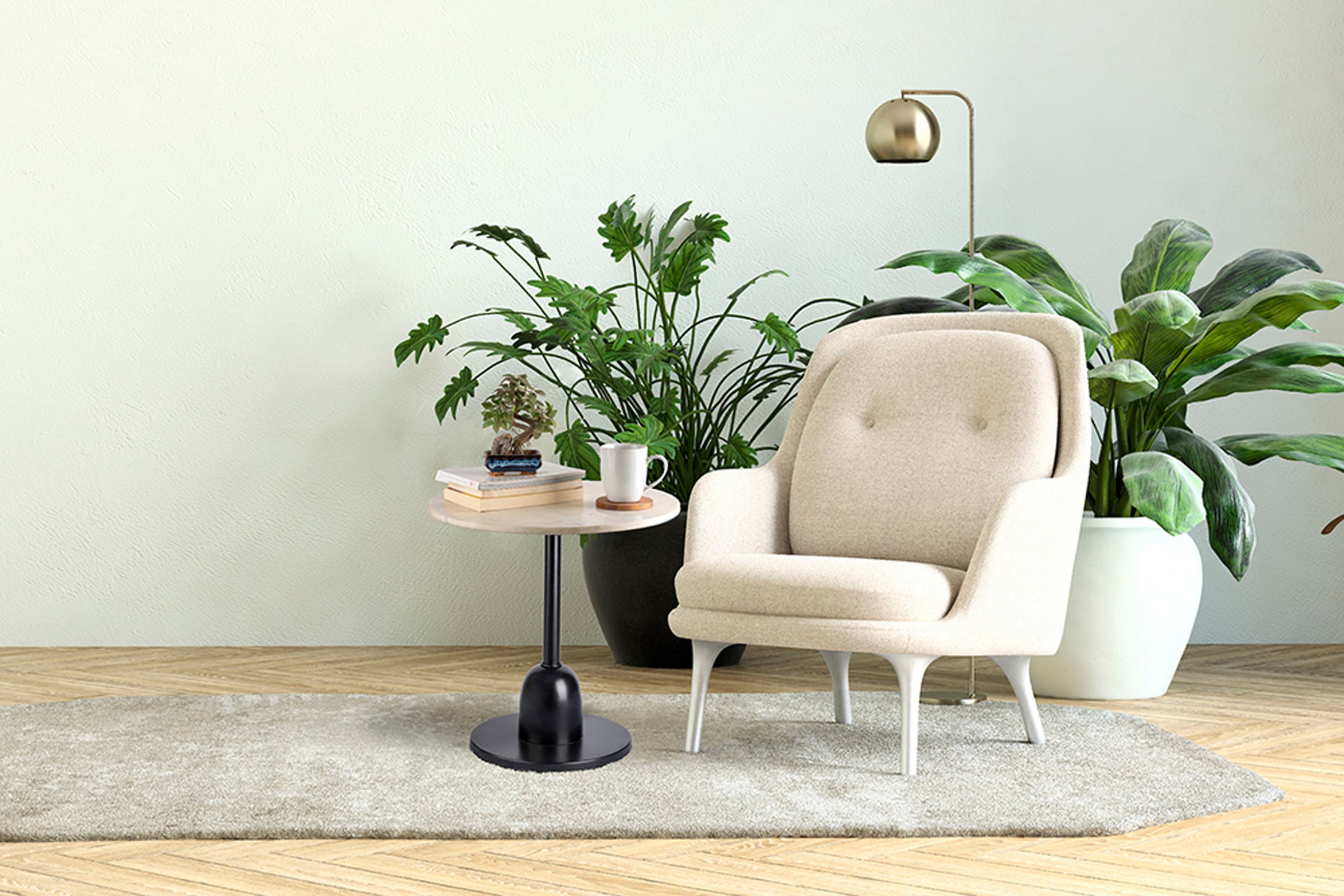 Kayoom Beistelltisch »Gordon 125, einzigartiges Design durch Herstellung in Handarbeit« 1 Stk. tlg. Industrial Style, Tischplatte aus Marmor, runde Form