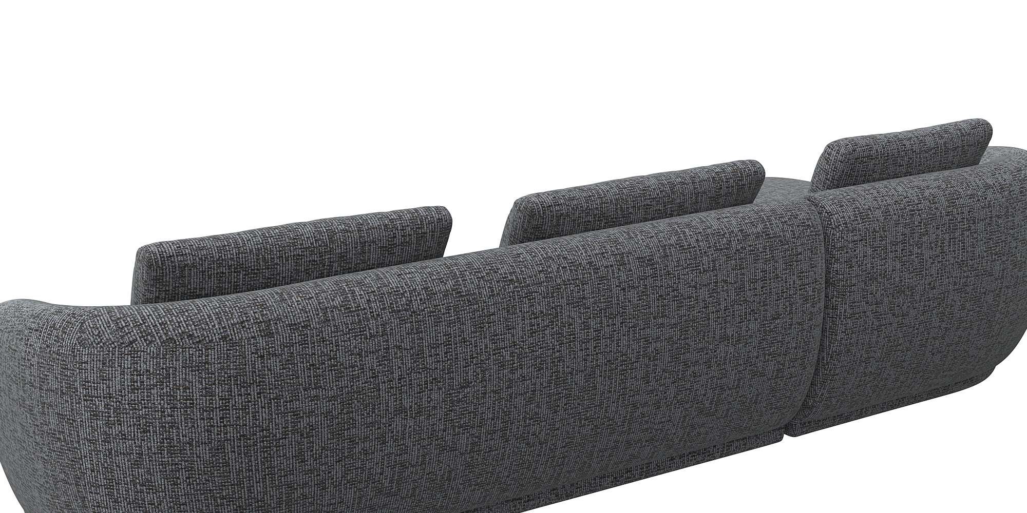 FLEXLUX Wohnlandschaft »Torino, rund, L-Form, Sofa-Ecke mit Recamiere, Longchair-Sofa«, Modernes, organisches Sofa-Design, Kaltschaum, Wellenunterfederung