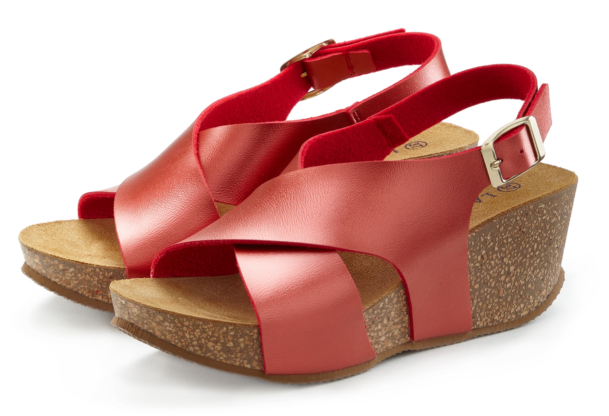 LASCANA Sandalette, Sommerschuh mit Keilabsatz und Korkfußbett