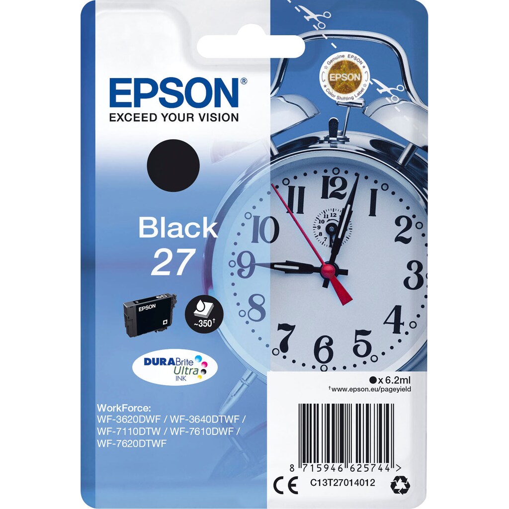 Epson Tintenpatrone »27«, original Druckerpatrone 27 schwarz T2701