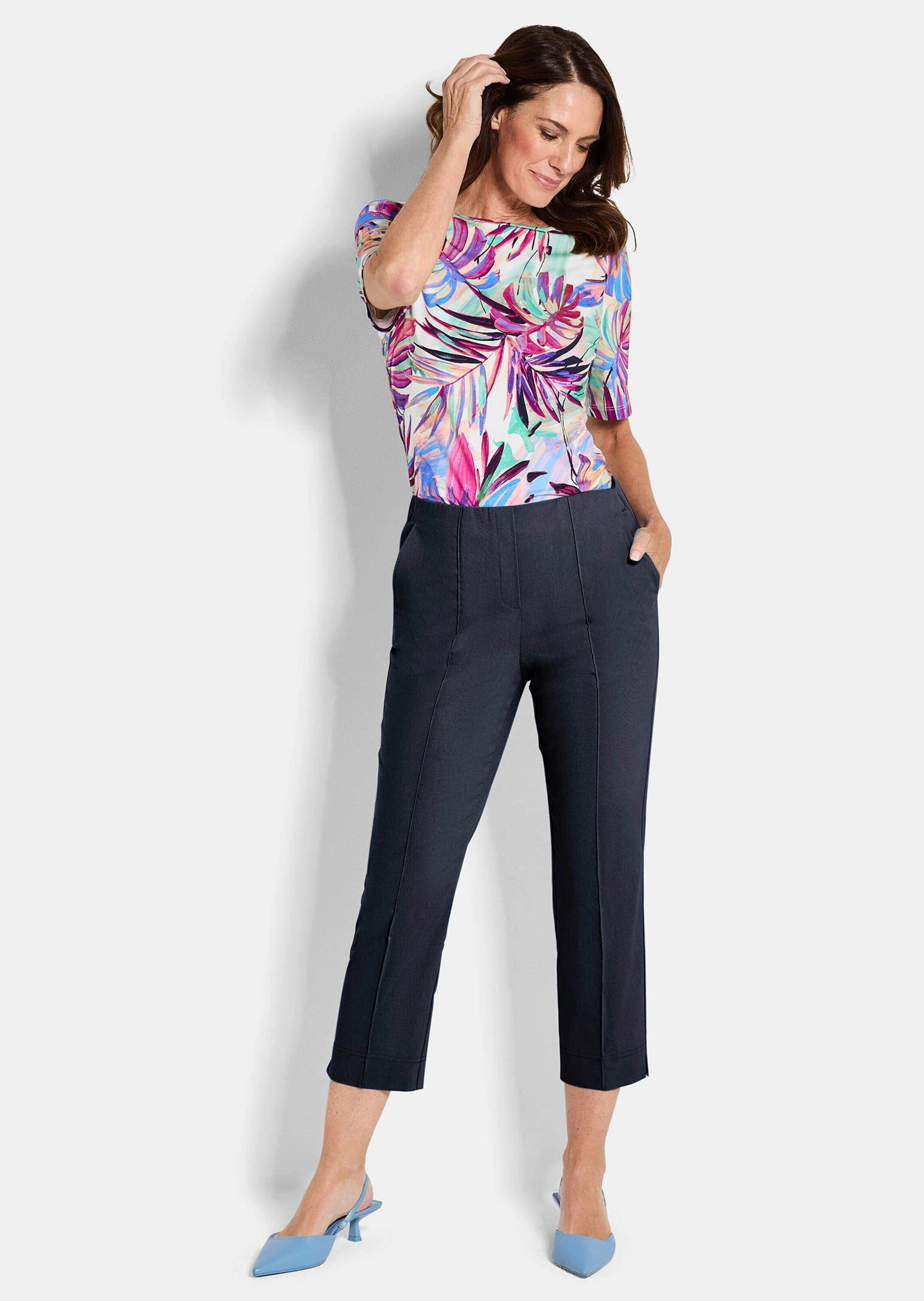 GOLDNER Stretch-Hose »7/8-Bengalinhose BELLA mit Biesen«