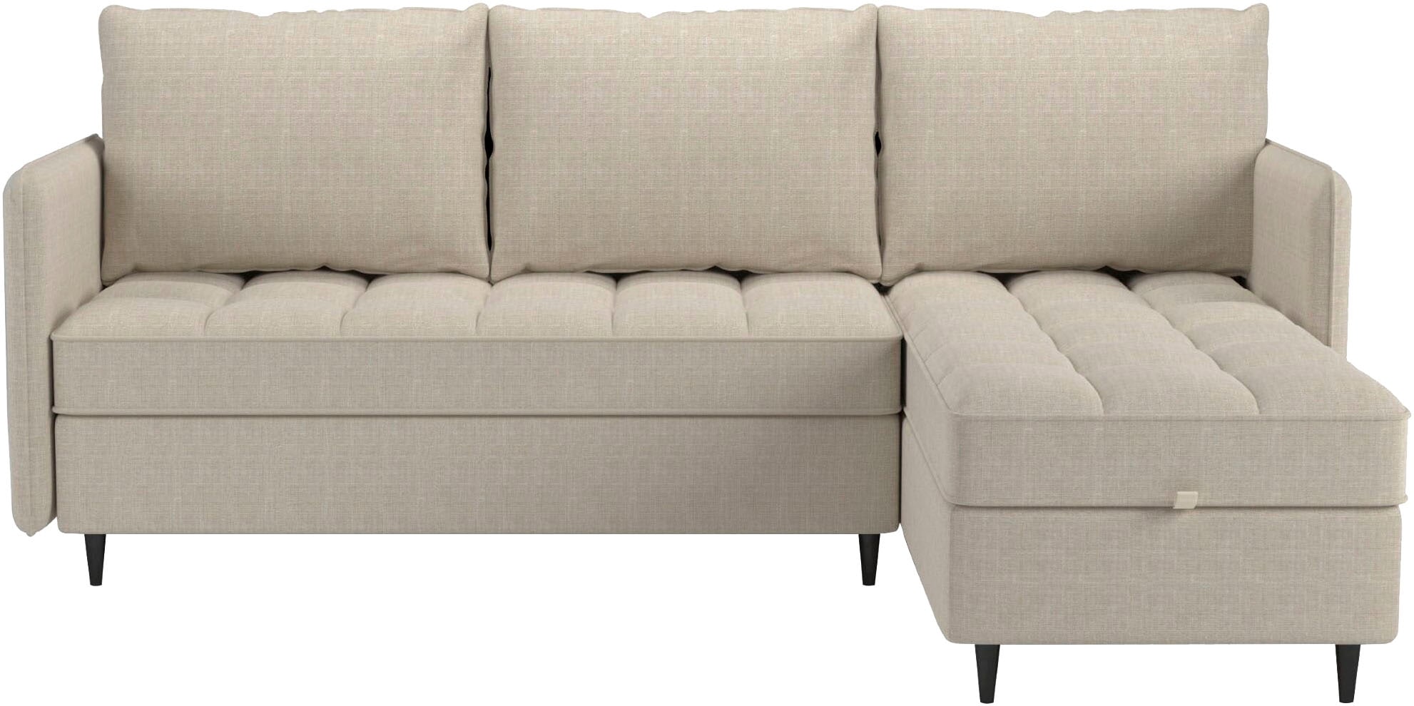 Dorel Home Ecksofa »LINDHUS, L-Form, verschiedene Stellvarianten, Loungesofa, Schlaf-Liege«, Wohnlandschaft, mit Recamiere, großer Bettkasten, Cord, Chenille