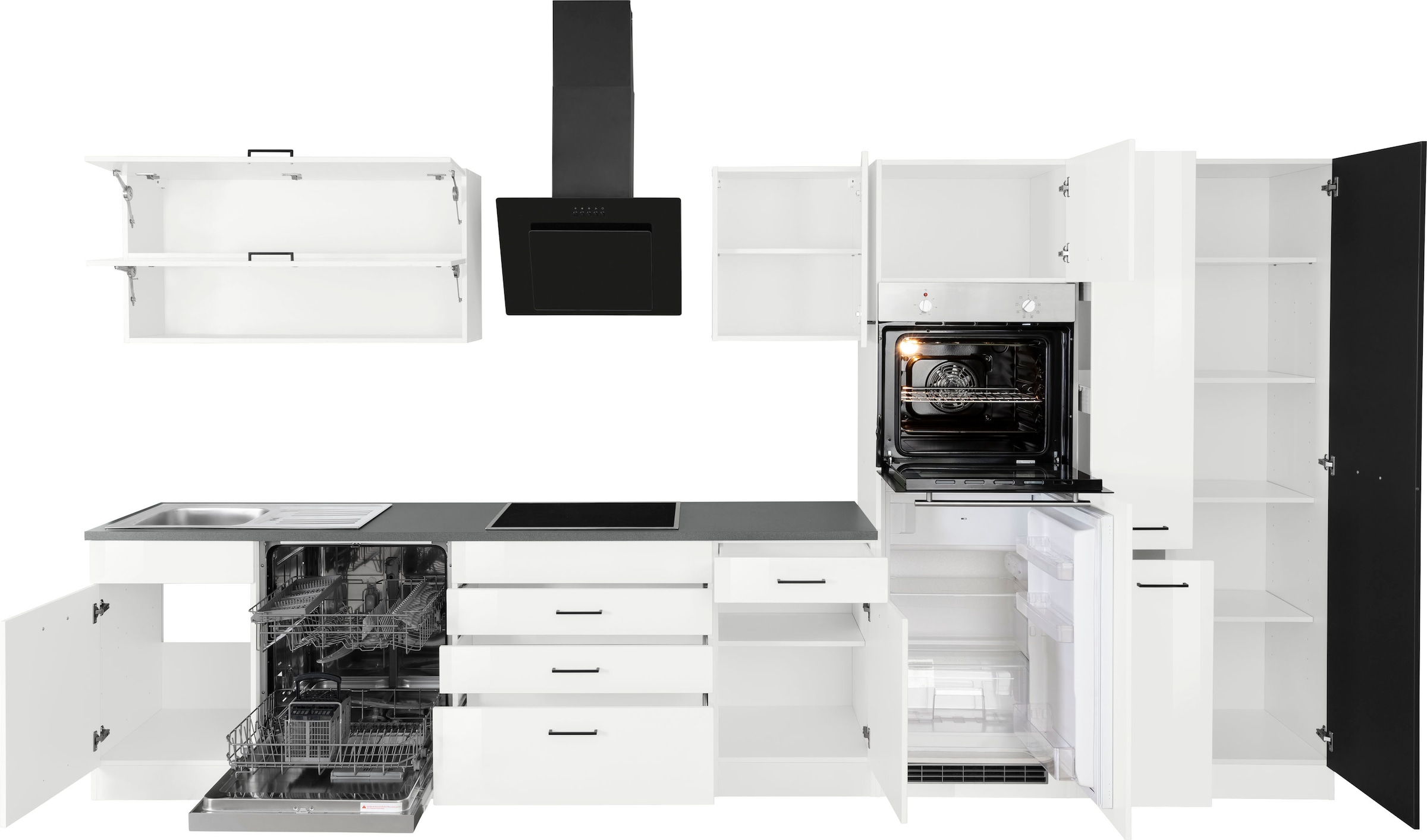 KOCHSTATION Küchenzeile »KS-Trier« ohne E-Geräte, Breite 380 cm