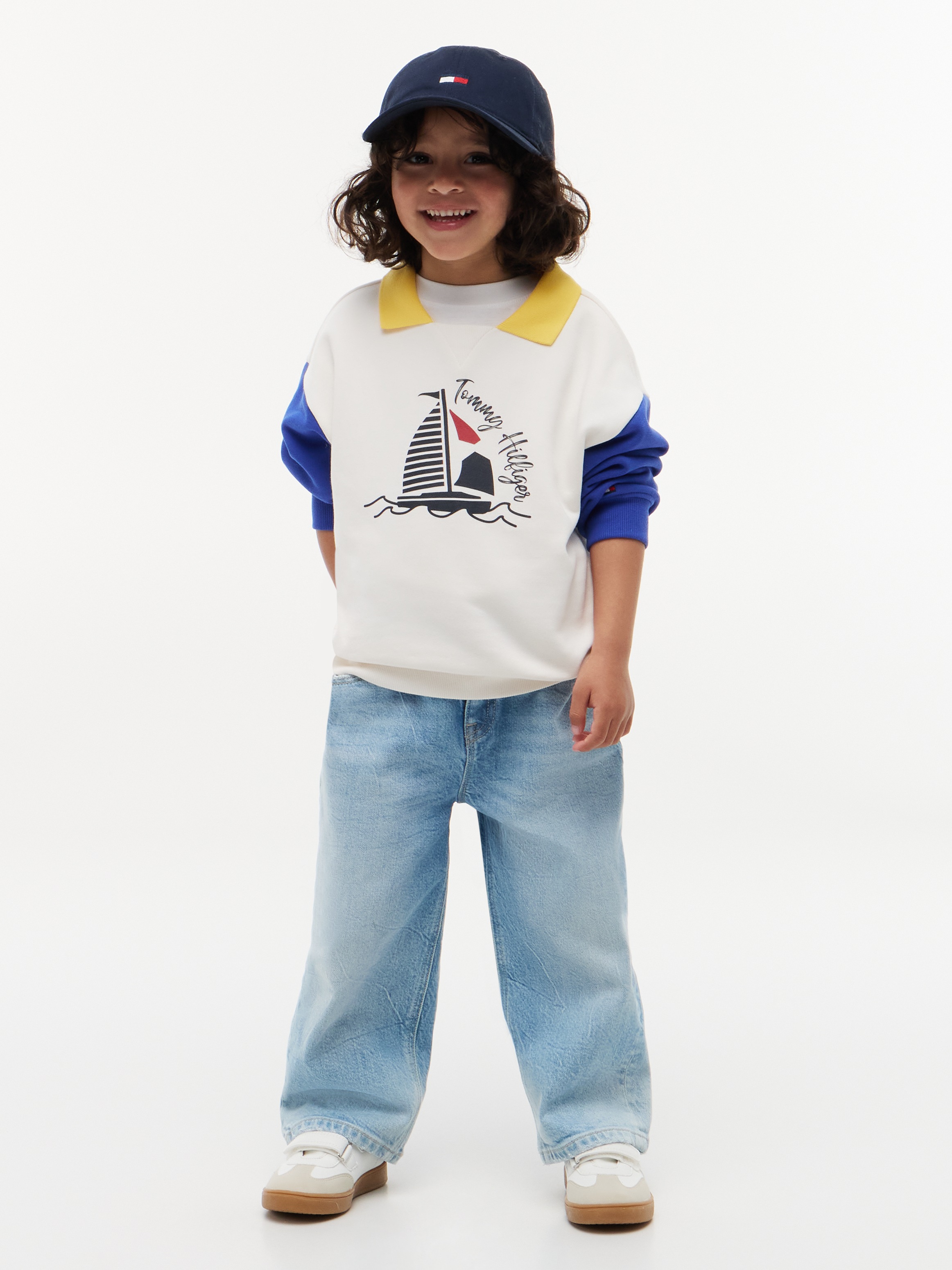 Tommy Hilfiger Weite Jeans Weites Bein, bequeme Passform für Babys & Kinder