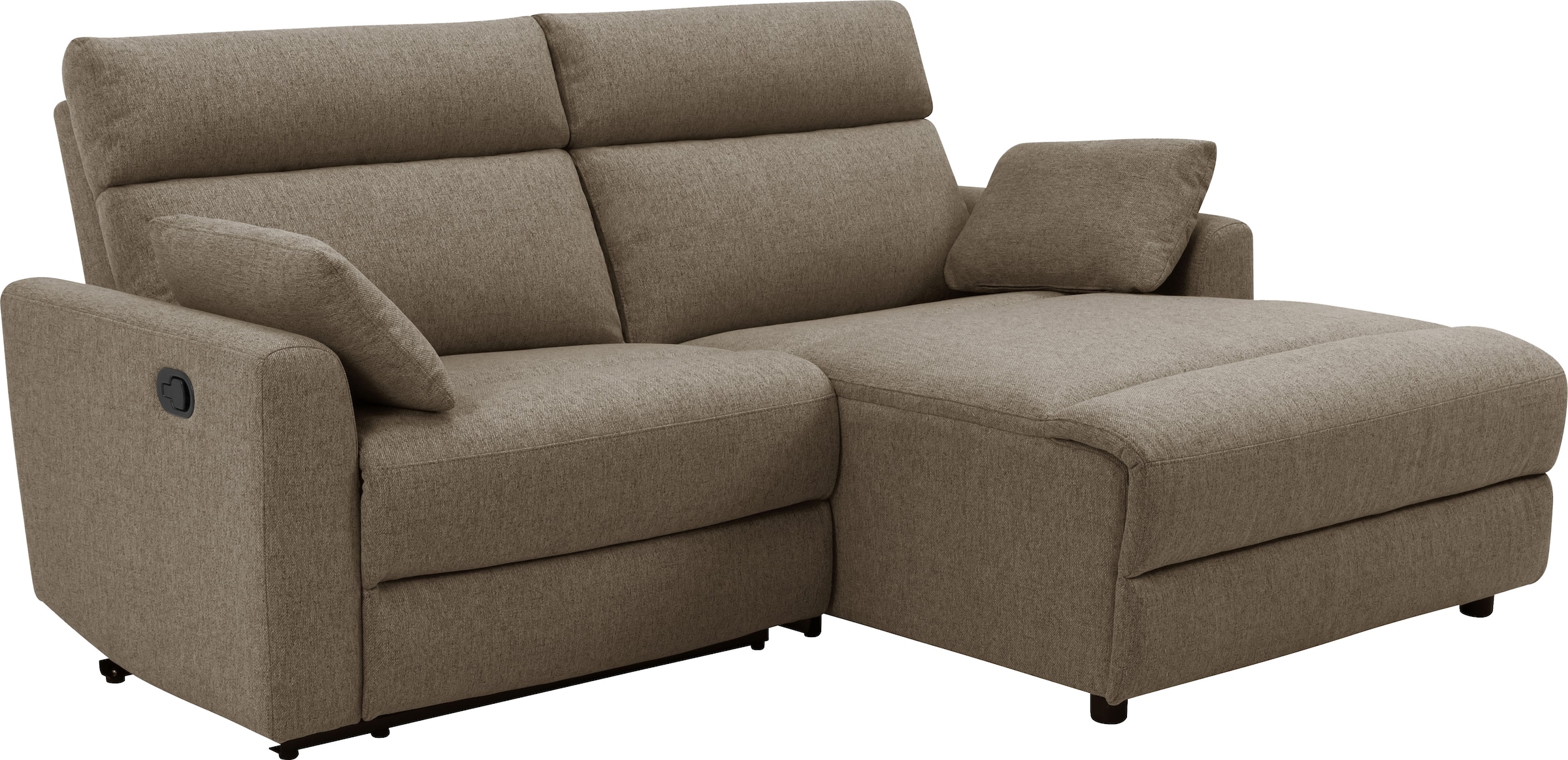 INOSIGN Ecksofa »JENNA, L-Form, 209cm, manuelle u. elektrische Funktion, mit USB A/C,«, Liegefunktion 105°-150°, Federkern, Struktur fein