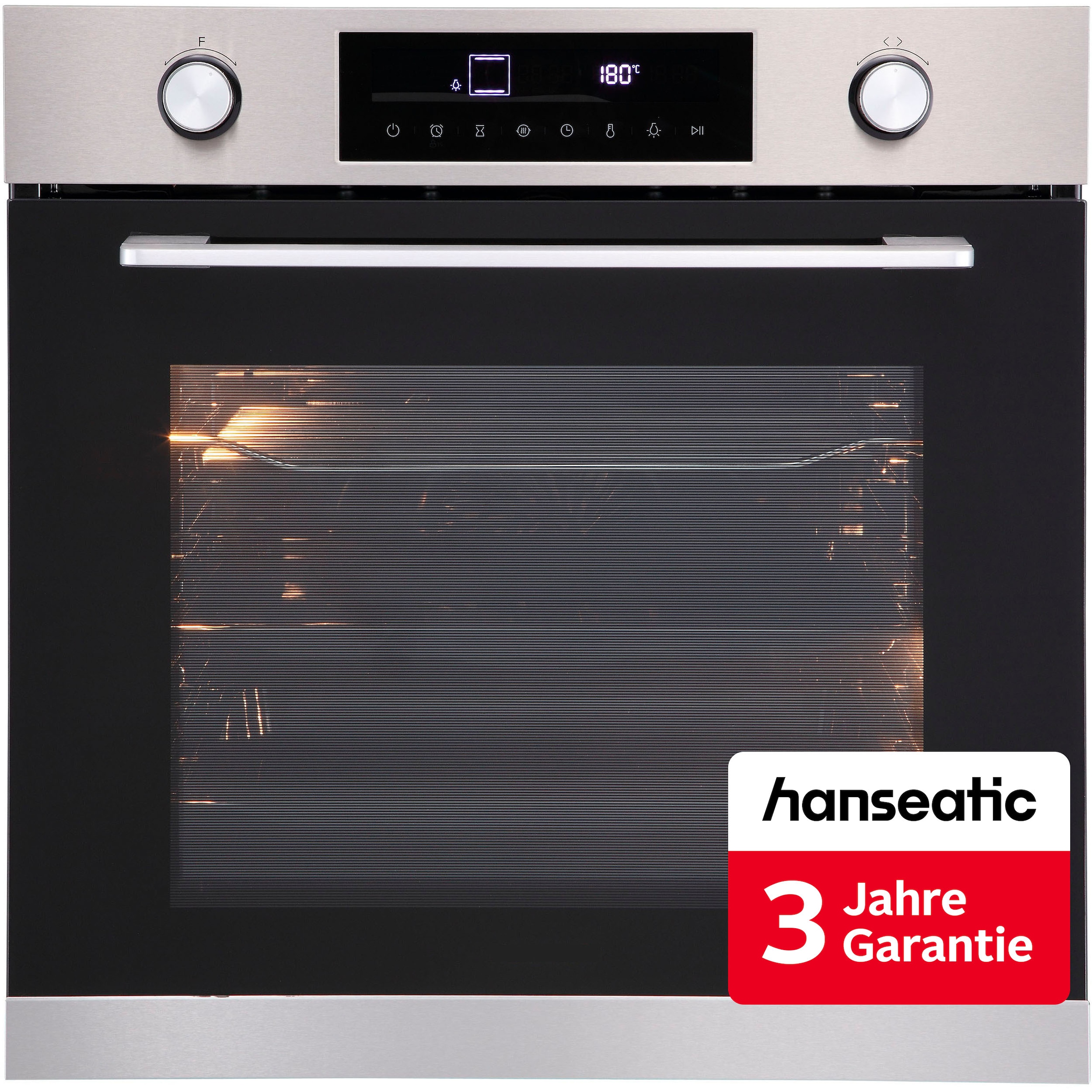 Hanseatic Backofen "HBO7212A1" mit Aqua-Reinigungsfunktion inkl. 3 Jahre Herstellergarantie