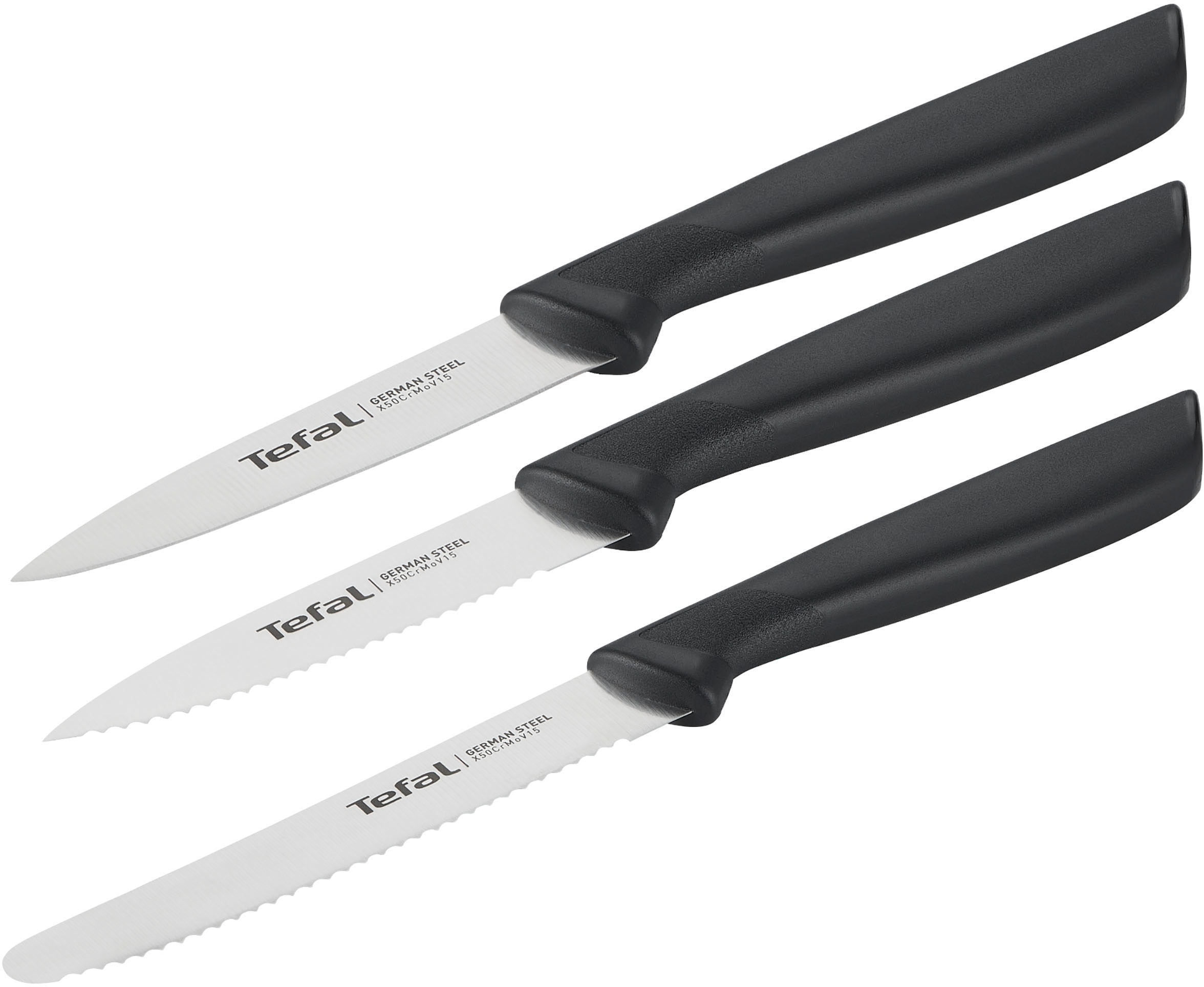 Tefal Messer-Set »K2733S Colorfood«, (Set, 3 tlg.), Edelstahl, korrosionsbeständig, ergonomisch, sicher