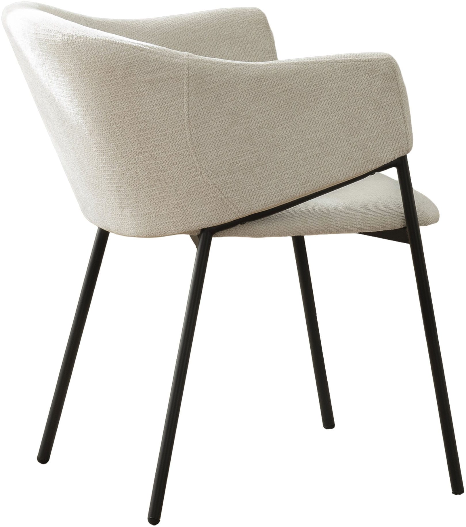 byLIVING Esszimmerstuhl »YORK« (Set) 2 Stk.Strukturstoff in beige, bis 110 kg, Schaumstoff, 4-Fußgestell