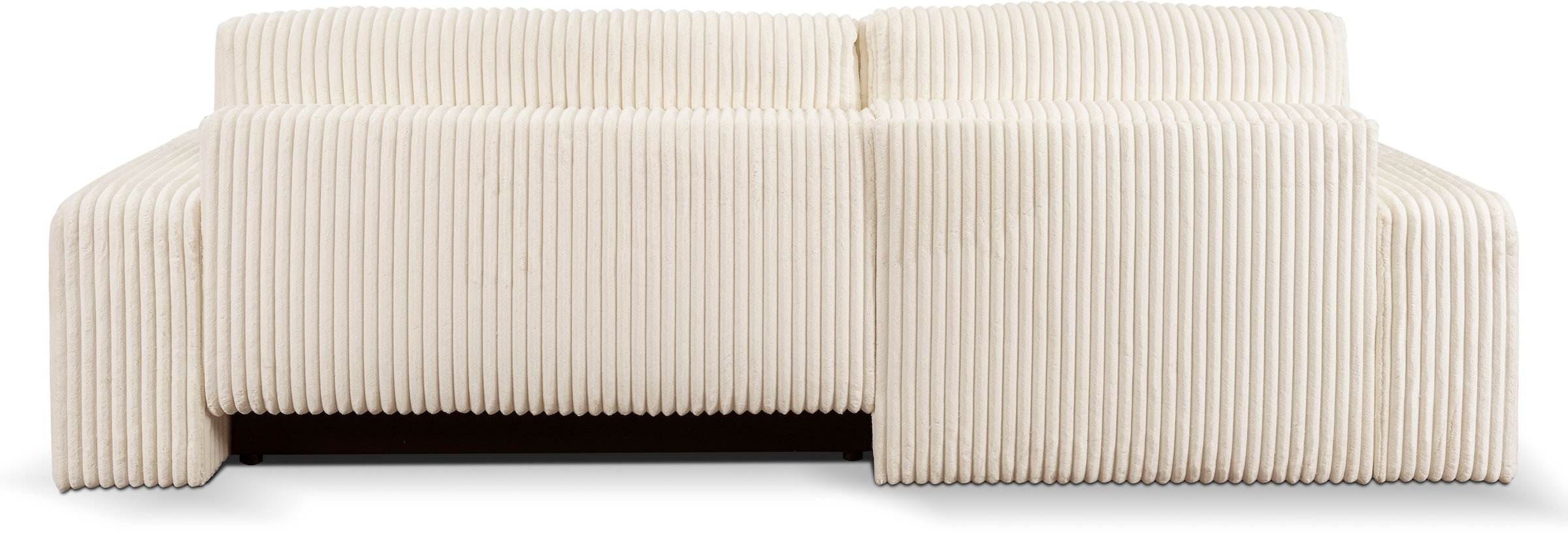 WERK2 Ecksofa »Rotterdam-L, kuschelweicher Cord oder Breitcord, L-Form, Breite 267 cm«, Design Ecksofa mit Schlaffunktion & Bettkasten, Breitcord, Creme