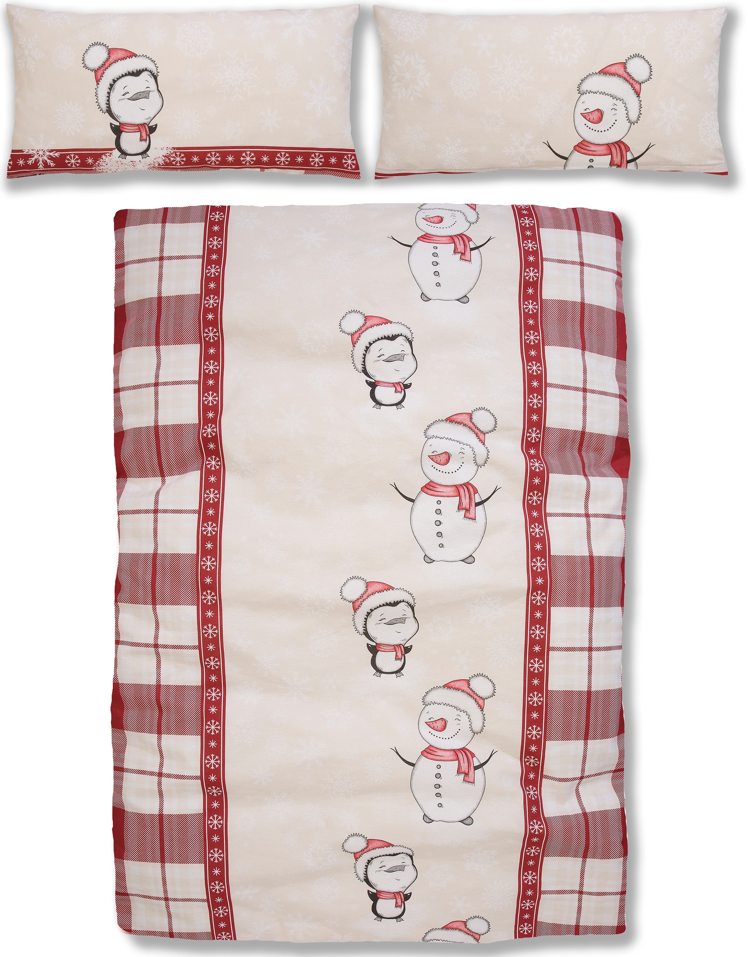 my home Bettwäsche »Janina in Gr. 135x200 oder 155x220 cm«, 100% Baumwolle, viele Winterdesigns: Patchwork, Schneemann, Eule, Bär