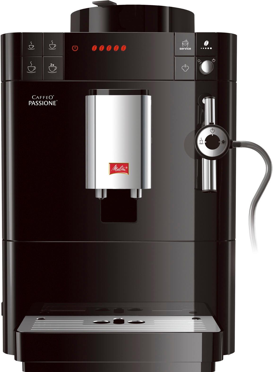 Melitta Kaffeevollautomat »Passione® für mit Entkalkung Jahren F53/0-102 XXL frisch Garantie Tassengenau & Service-Taste schwarz«, 3 gemahlen, Reinigung
