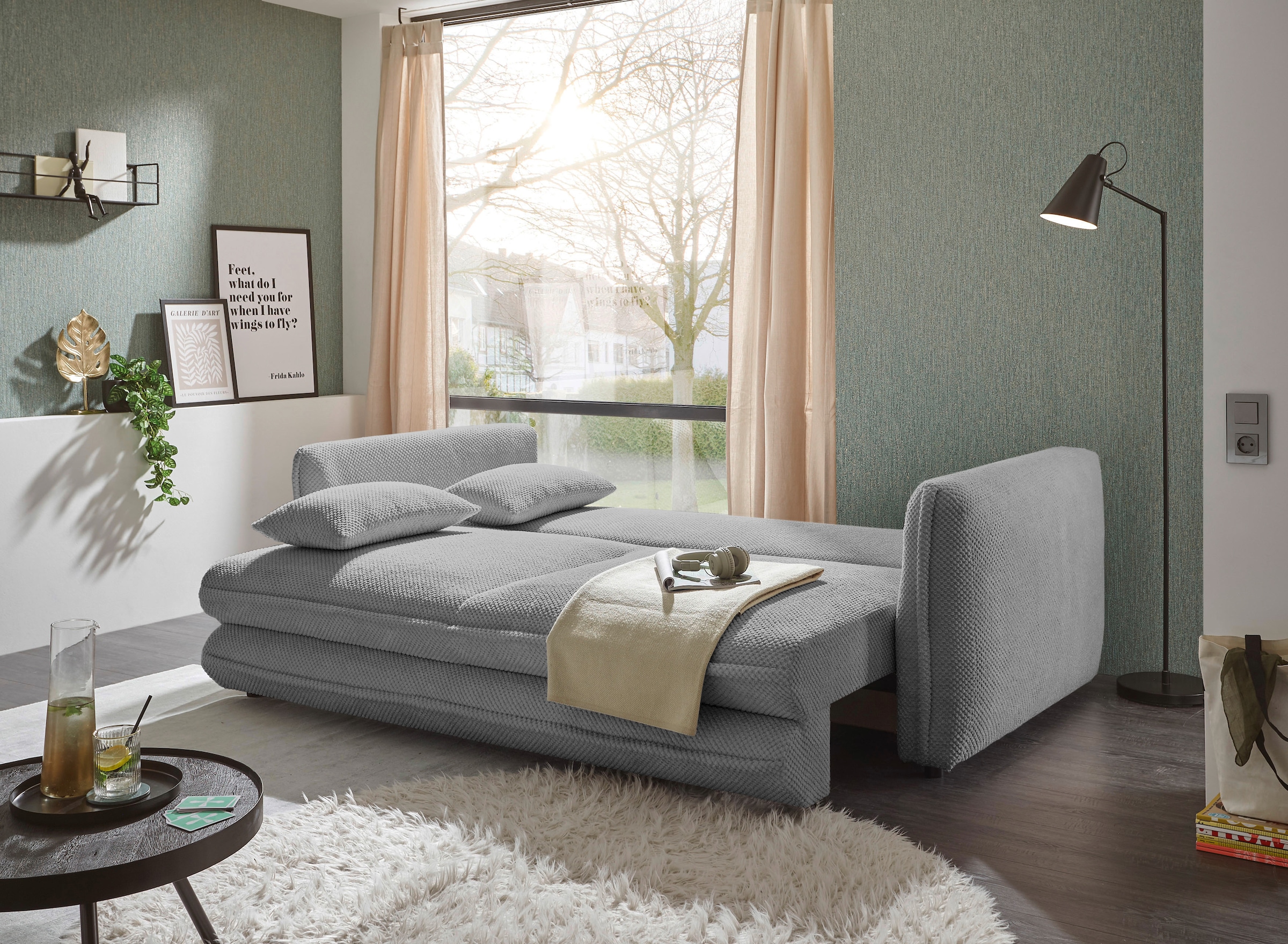 ED EXCITING DESIGN Schlafsofa »Stanley«, frei im Raum stellbar, mit Schlaffunktion und Bettkasten