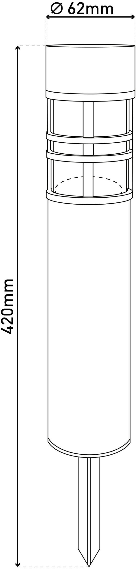 näve LED Solarleuchte »Bobby« LED-Modul 1 Stk. Warmweiß 3er Set, Dämmerungssensor, Schiebeschalter, Höhe 42cm, Edelstahl, IP44