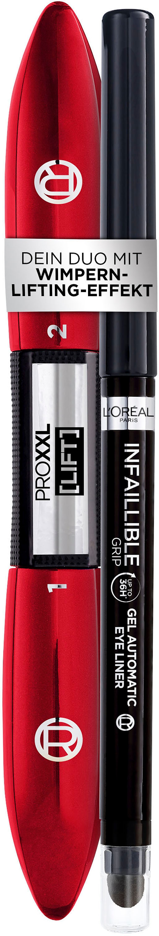 L'ORÉAL PARIS Schmink-Set »L'Oréal Paris Intensive Blicke: Mascara + Liner«, (Set, 2 tlg.), Make-Up-Set, Mascara, Liner, Wimperntusche, schwunggebend