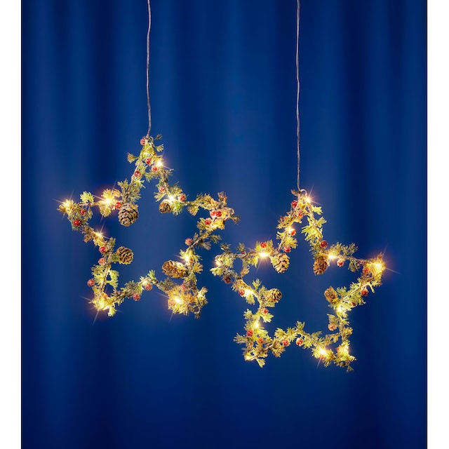 BONETTI LED Stern »Weihnachtsstern, Früchte und Zapfen«, 2er Set, zum  Aufhängen, Ø ca. 27 cm, Weihnachtsdeko online kaufen | mit 3 Jahren XXL  Garantie