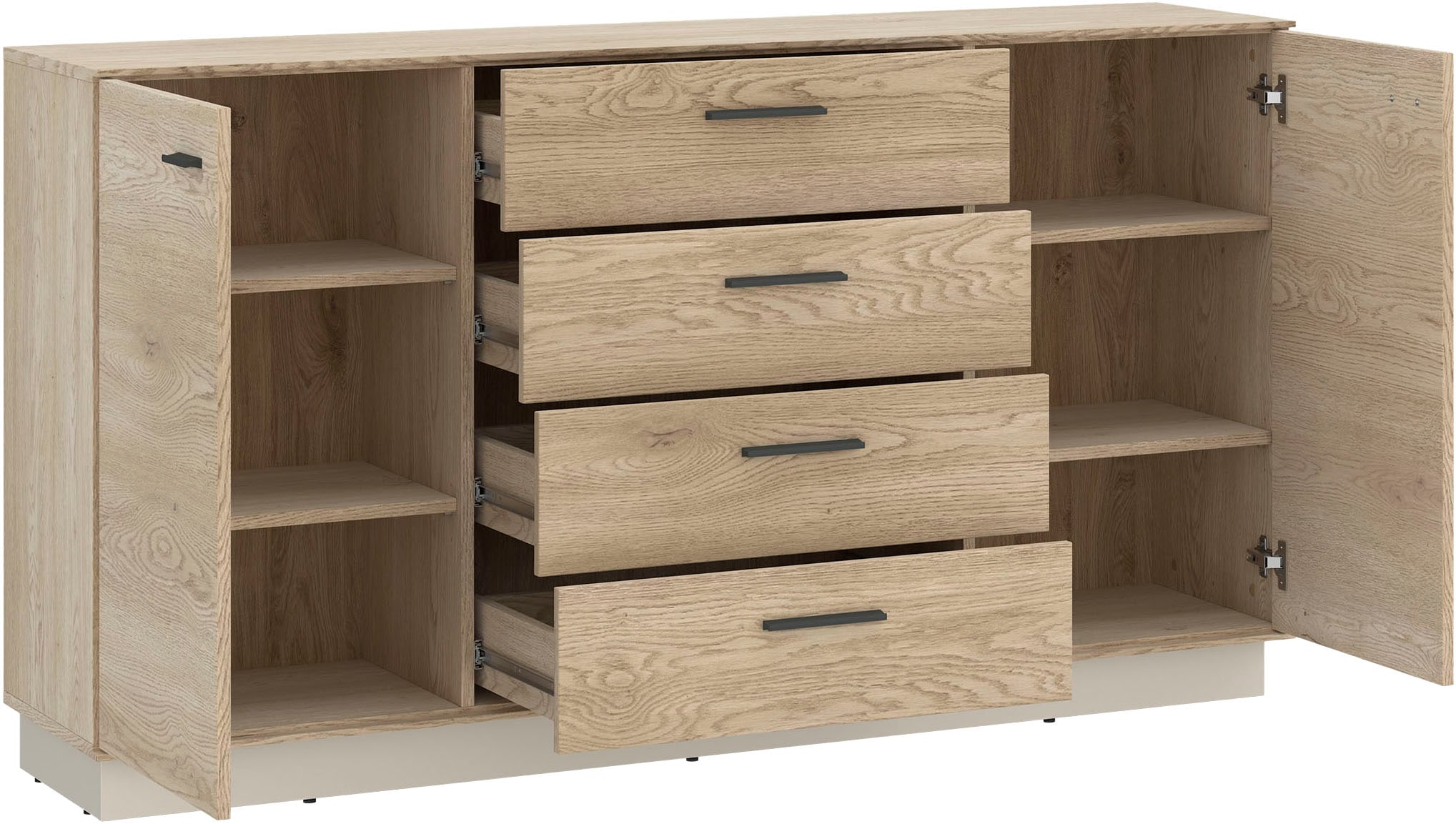 Home affaire Kommode »LAGOON« modernses Sideboard, Breite ca.155 cm, 2 Türen und 4 Schubkasten