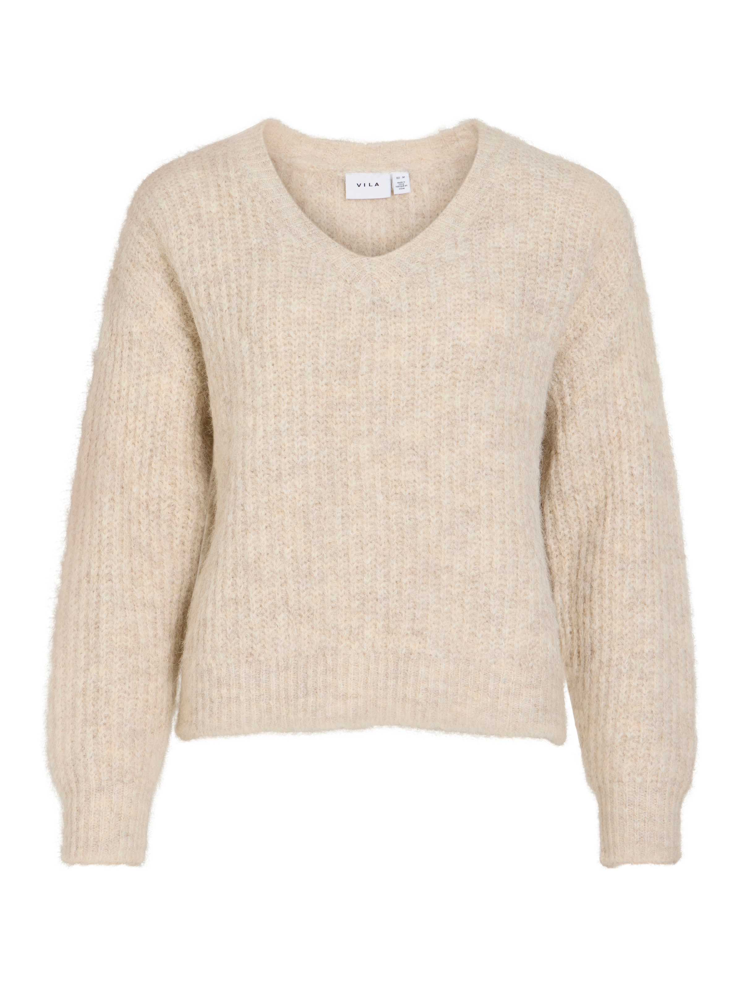 Vila V-Ausschnitt-Pullover »VILAMPE V-NECK L/S KNIT TOP-NOOS« Materialmix, regular fit