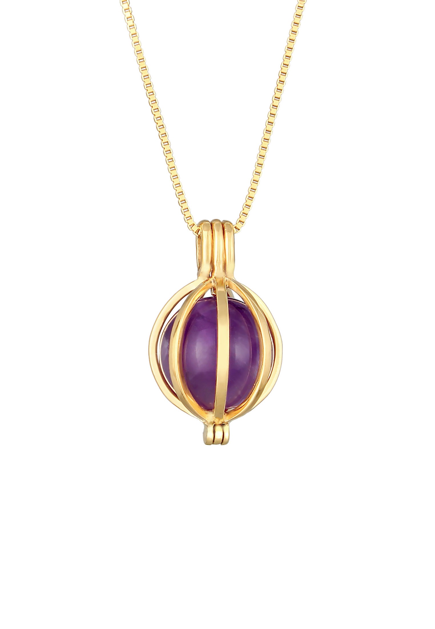 Elli Premium Silberkette »Halskette Amethyst Kugel Energie Anhänger 925 Silber«