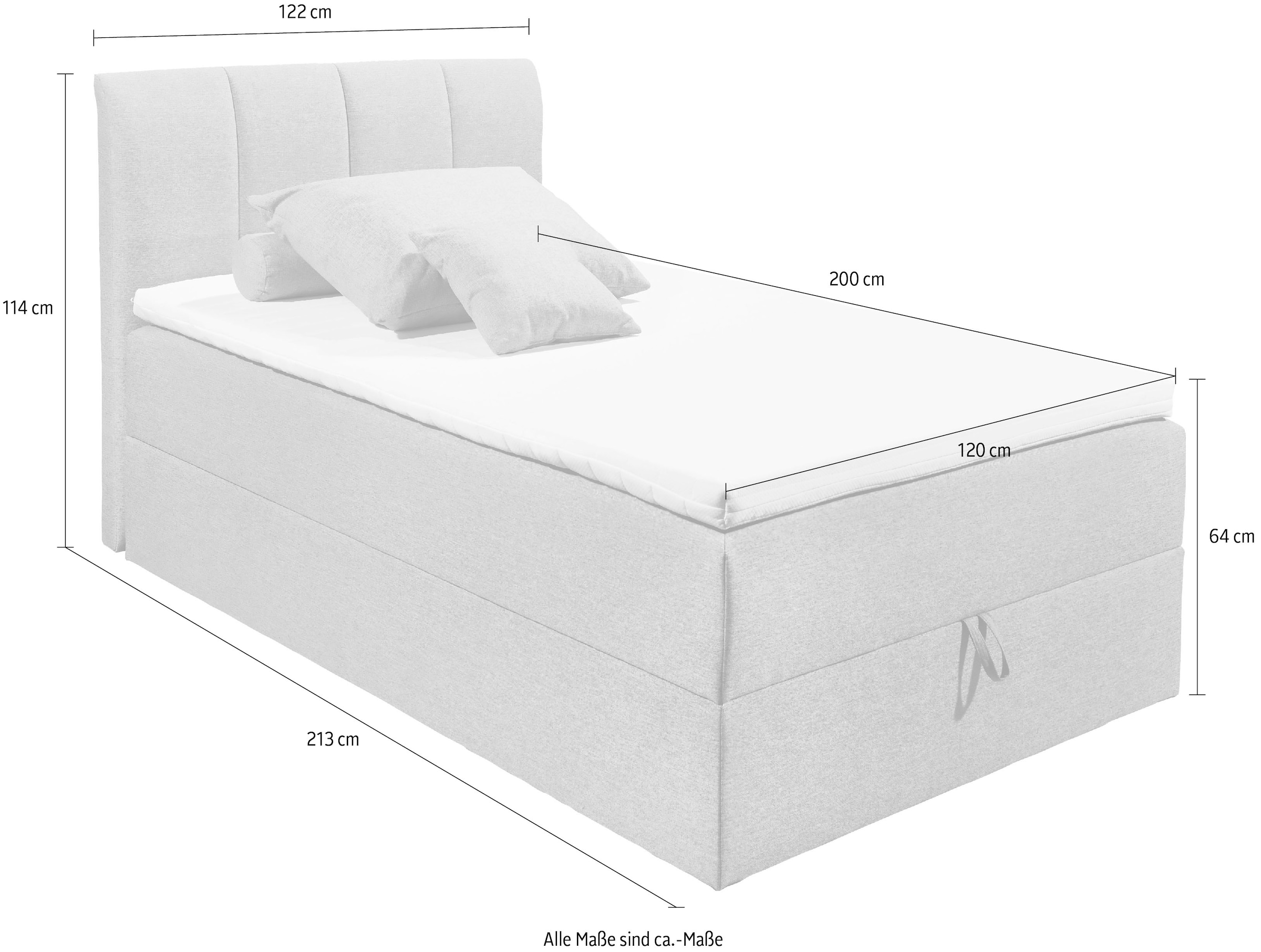 ED EXCITING DESIGN Boxbett »"Granada" inkl. Bettkasten und Topper«, erhältlich in den Größen 120x200cm & 180x200cm