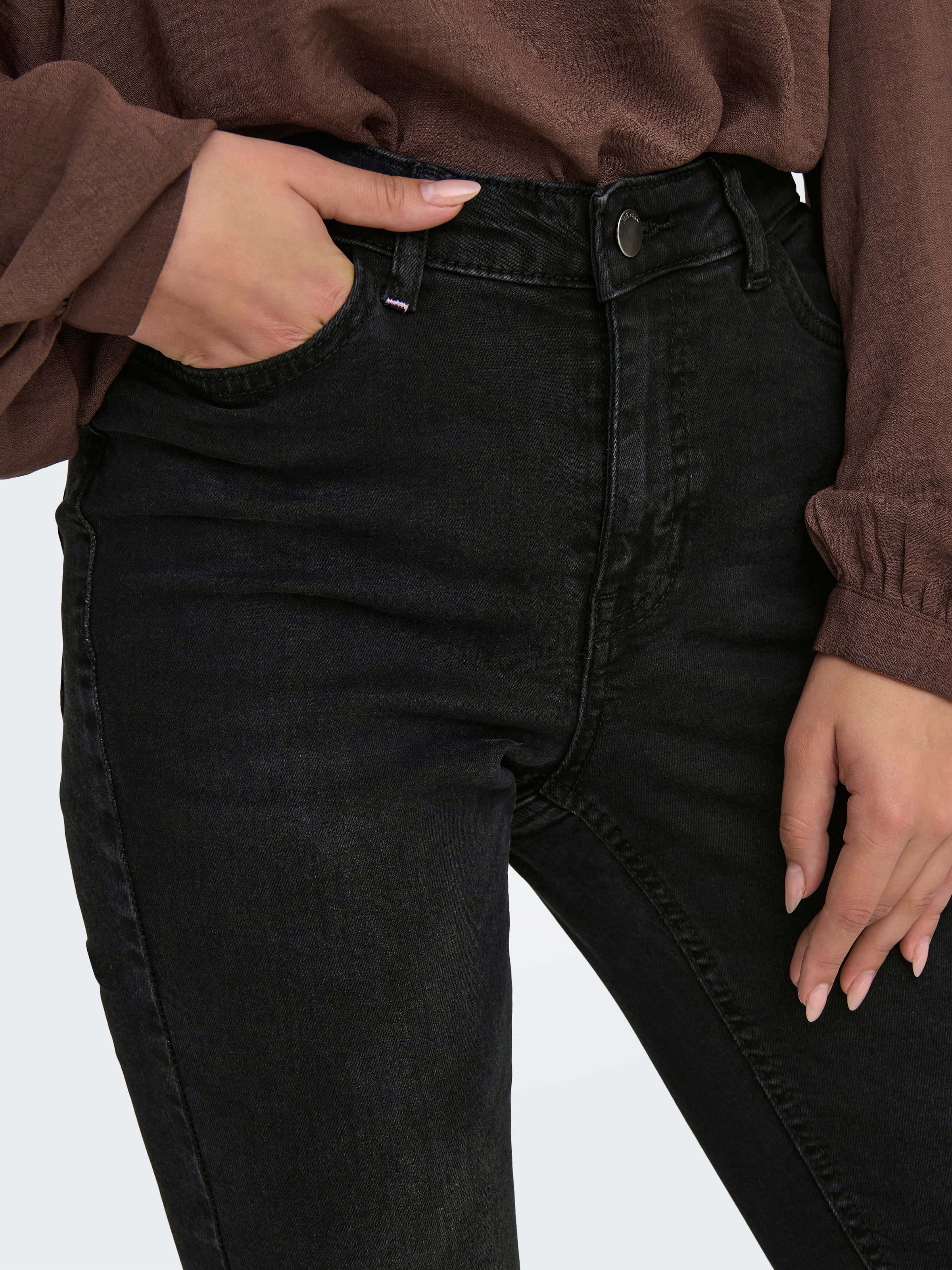 JDY Skinny-fit-Jeans »JDYFINA MW SKINNY ANKLE JNS BLK DNM NOOS«