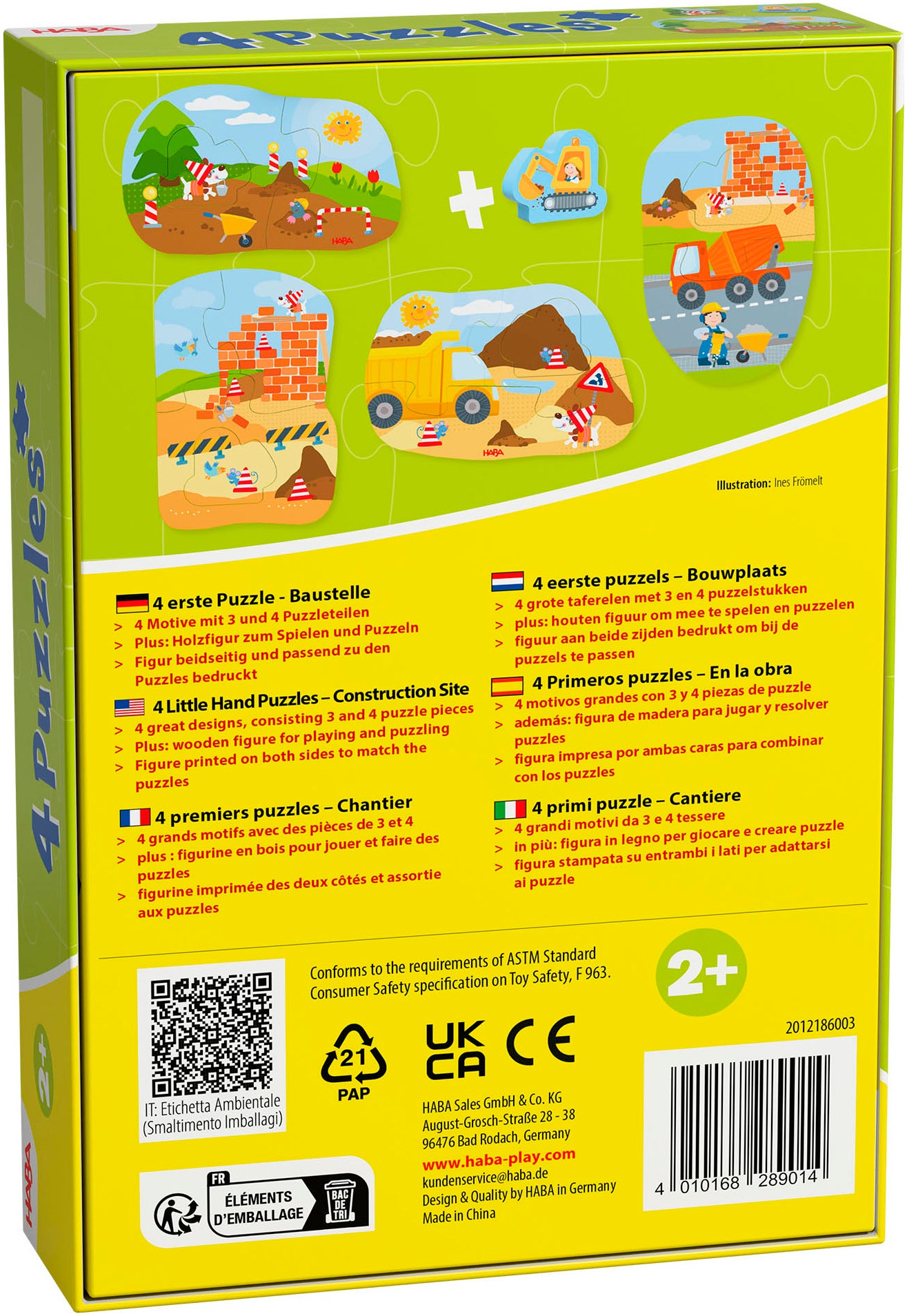 Haba Puzzle »4 erste Puzzles Baustelle«