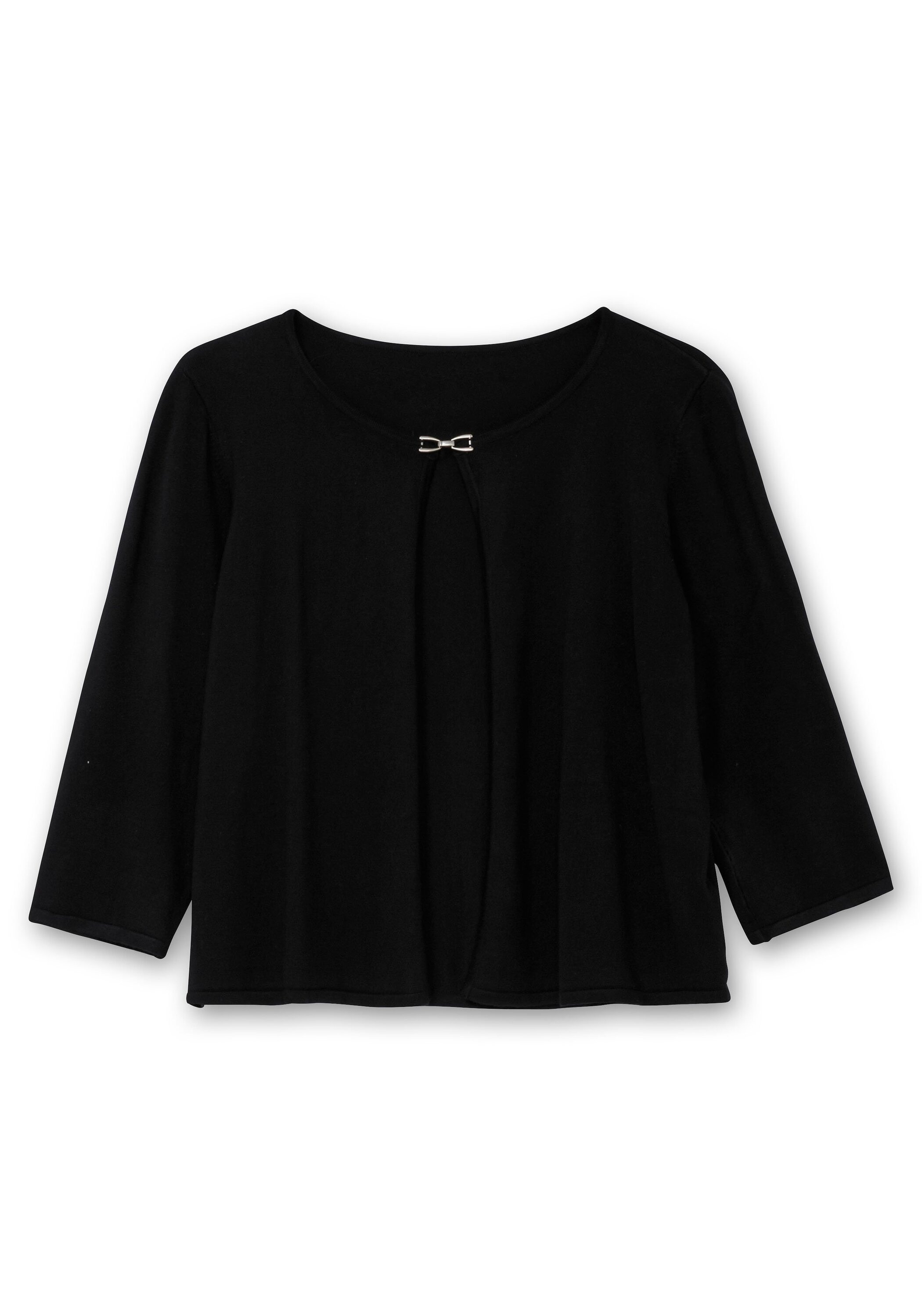 Sheego Strickjacke »Kurze Strickjacke mit Zierspange am Ausschnitt«