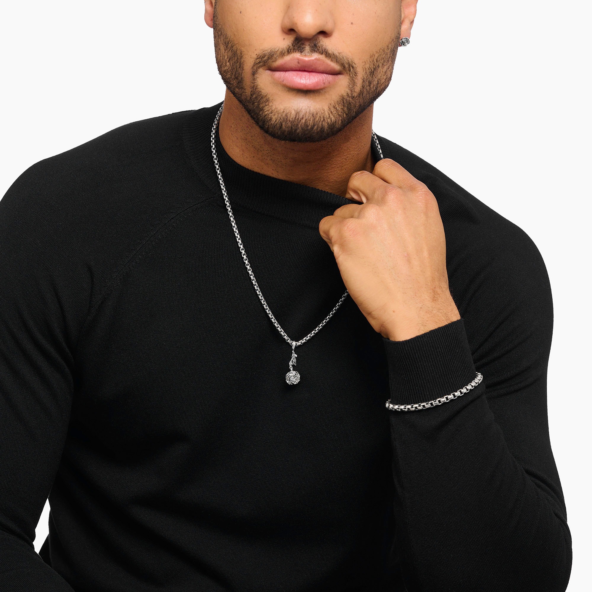 THOMAS SABO Kettenanhänger »Anhänger Midnight Rose, PE981-637-21«